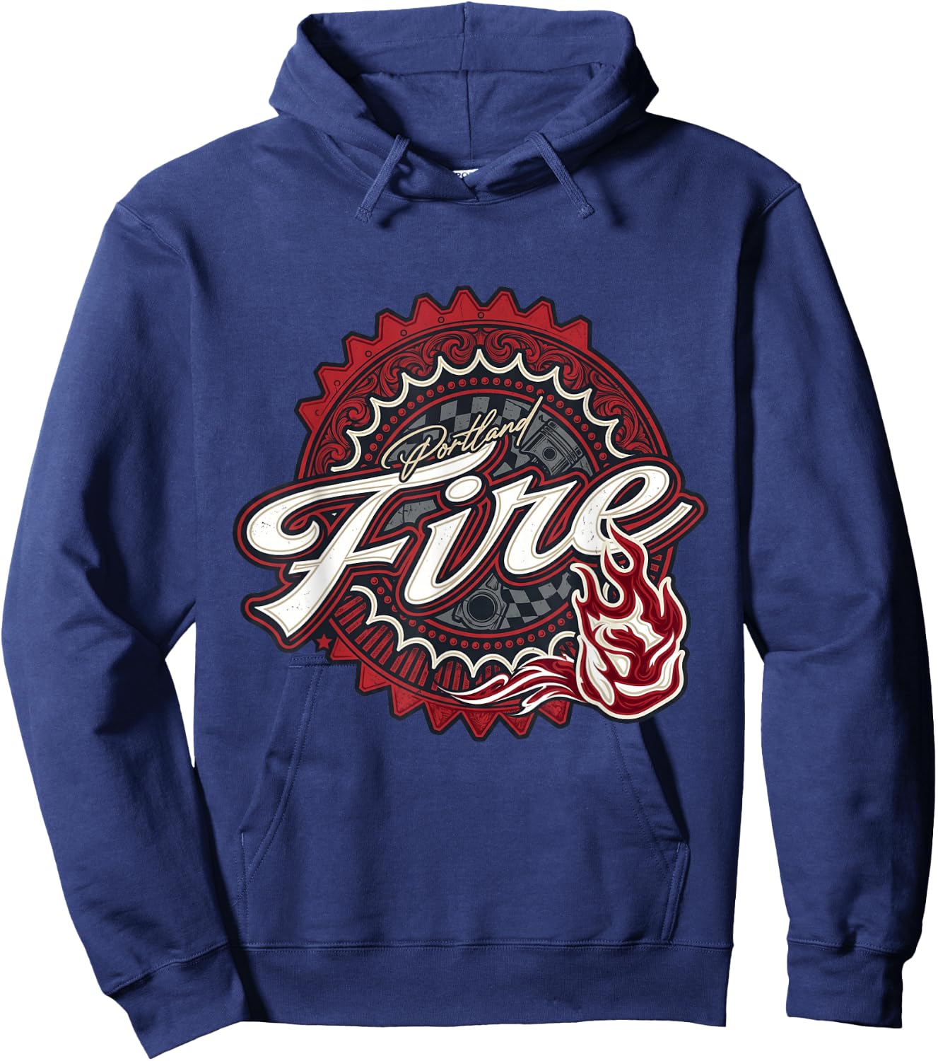 Portland Fire Racing Retro Graphic Hoodie - Hoodie | Navy
