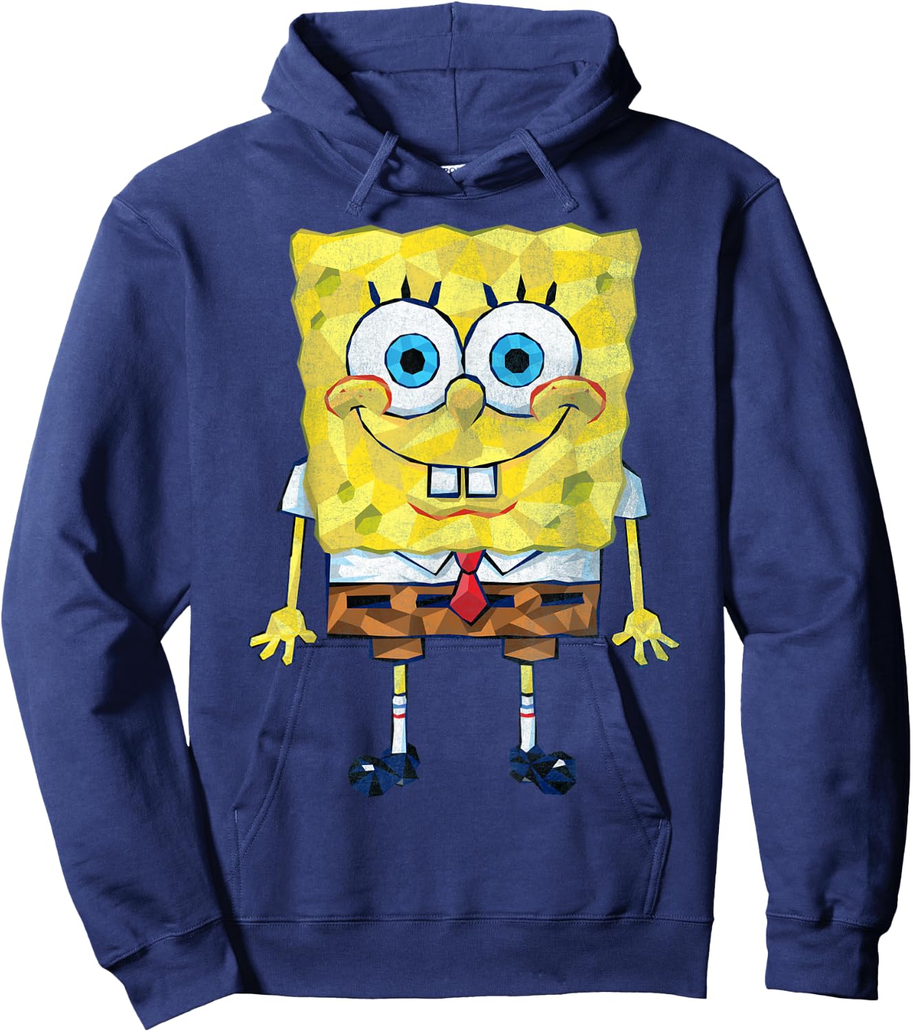 Spongebob SquarePants Geometric Textured Design Hoodie - Hoodie | Navy
