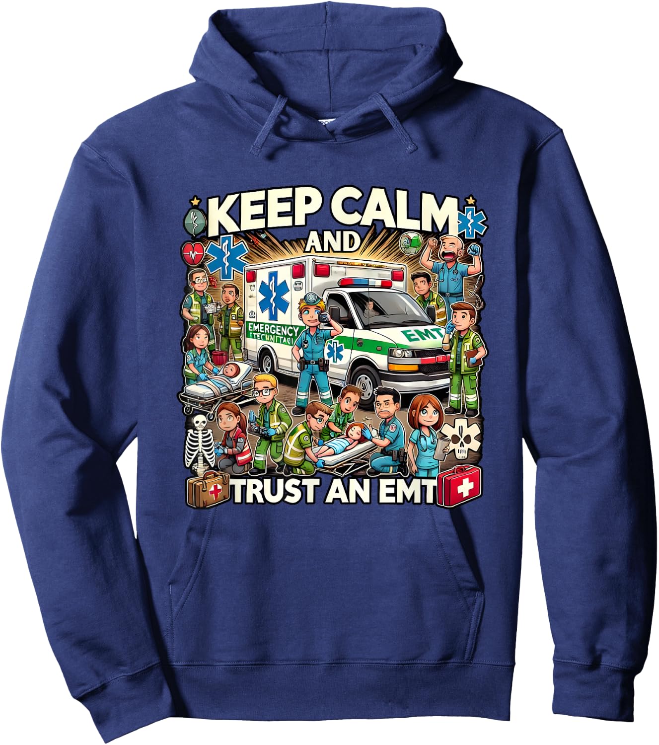 Funny Keep Calm And Trust An EMT Hoodie - Hoodie | Navy