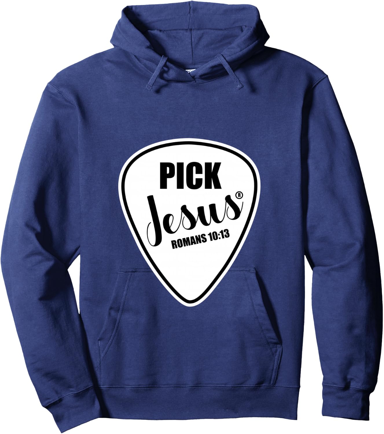 Pick Jesus Shirt Funny Christian Music Guitar Pick Hoodie - Hoodie | Navy
