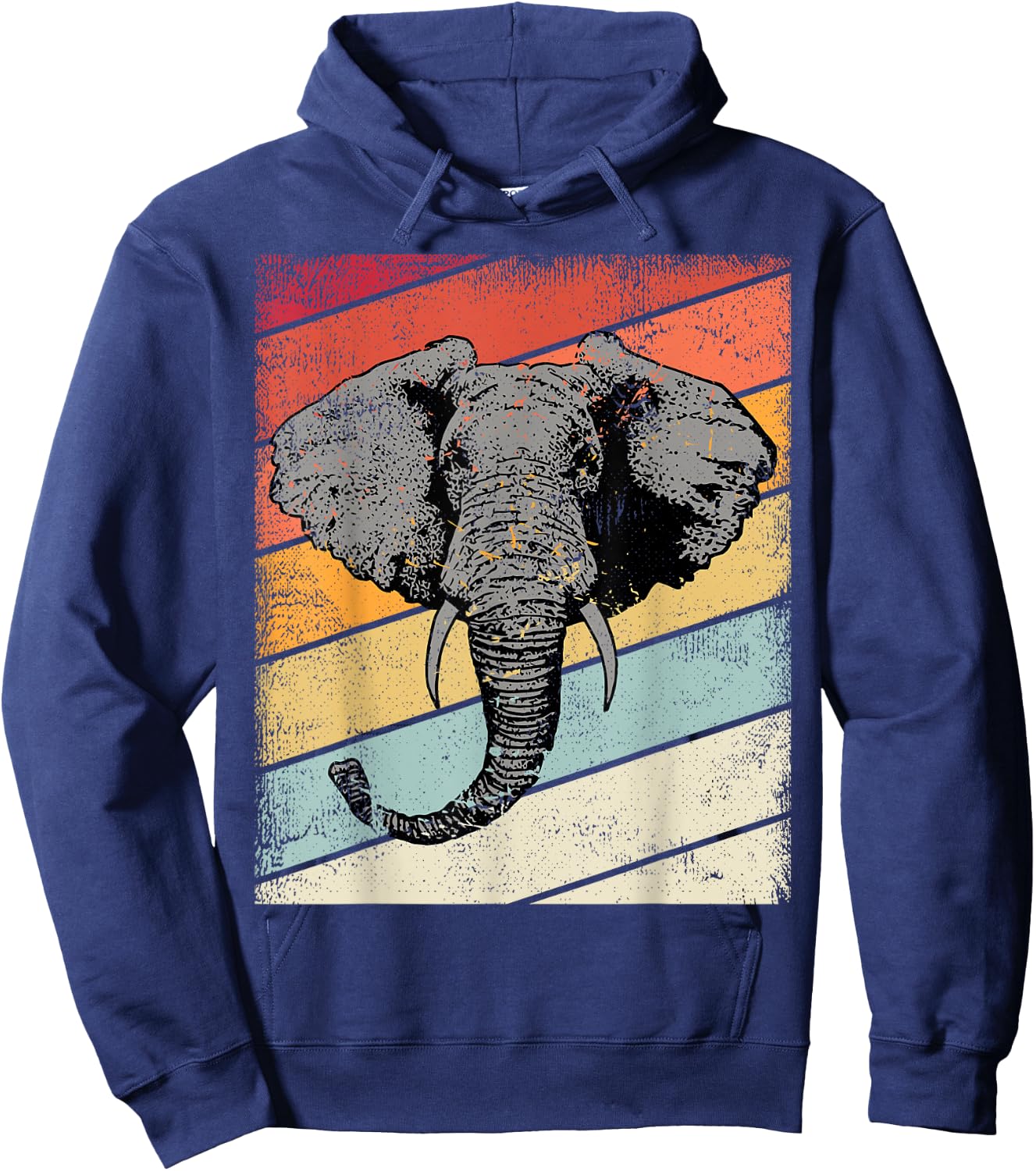 Vintage Elephant Retro Graphic Elephants Kids, Youth Hoodie - Hoodie | Navy