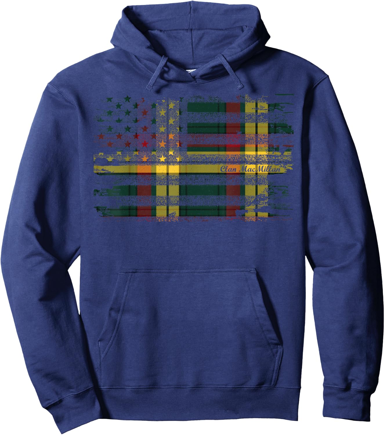 MacMillan surname american flag Scottish Clan tartan Hoodie - Hoodie | Navy