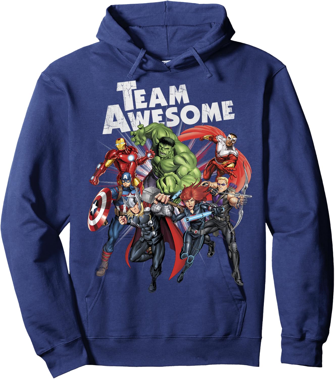 Avengers Assemble Team Awesome Group Huddle Hoodie - Hoodie | Navy