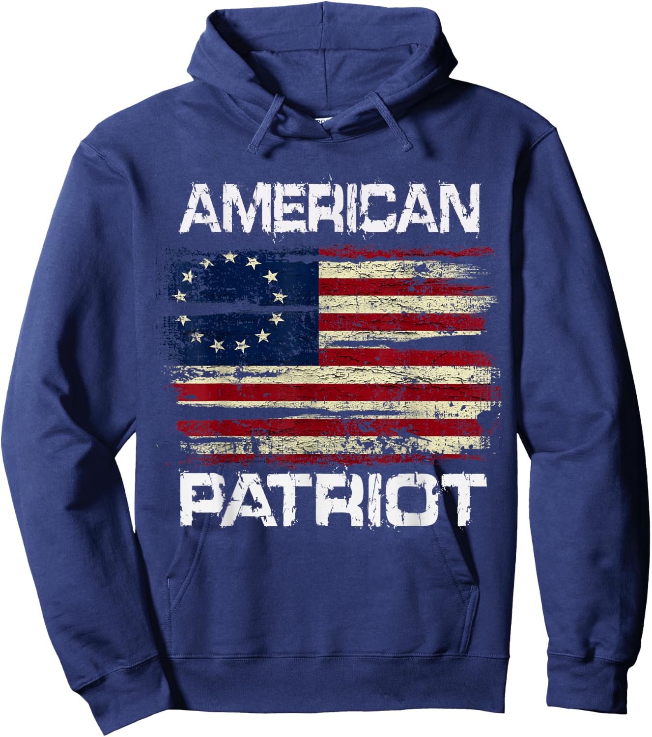 Betsy Ross American Flag 13 Star Colonies American Patriot Kids Men Hoodie - Hoodie | Navy