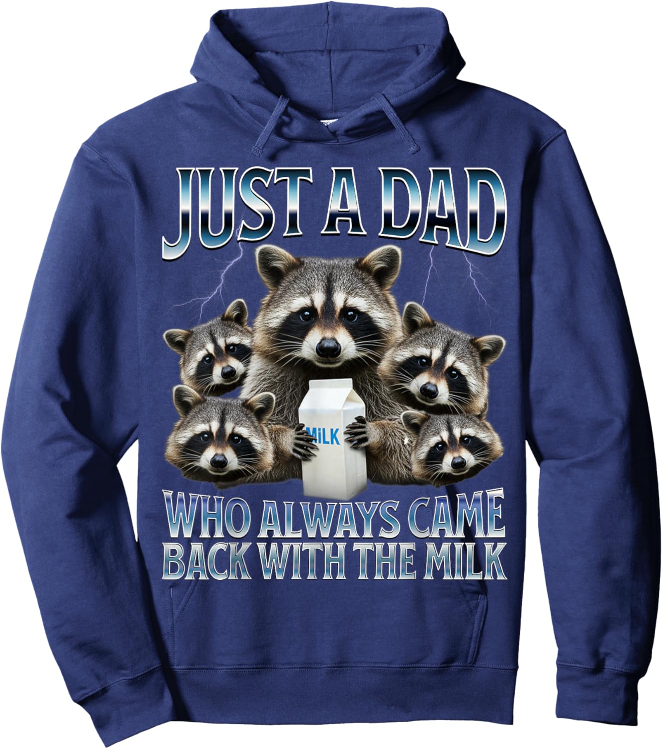 Just a dad who Always Came Back with The Milk Fathers Day Hoodie - Hoodie | Navy