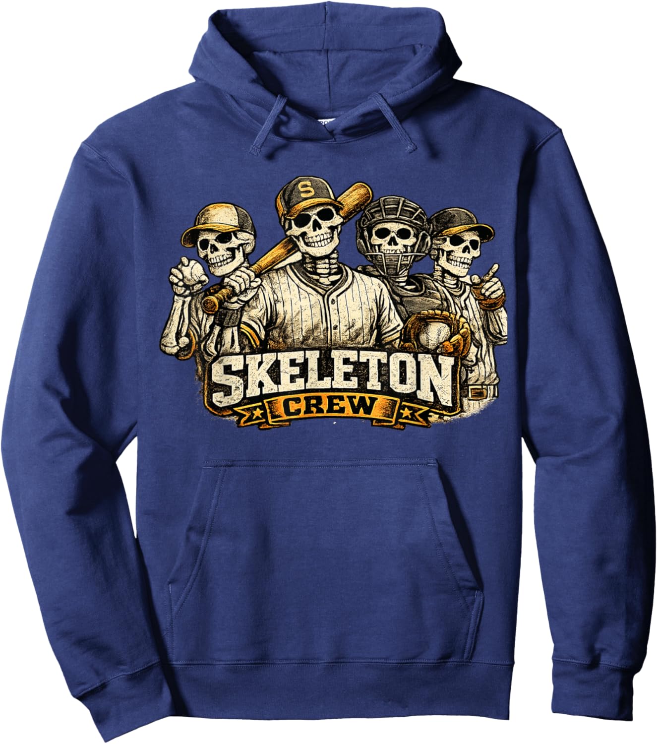 Skeleton Crew Baseball Halloween Hoodie - Hoodie | Navy