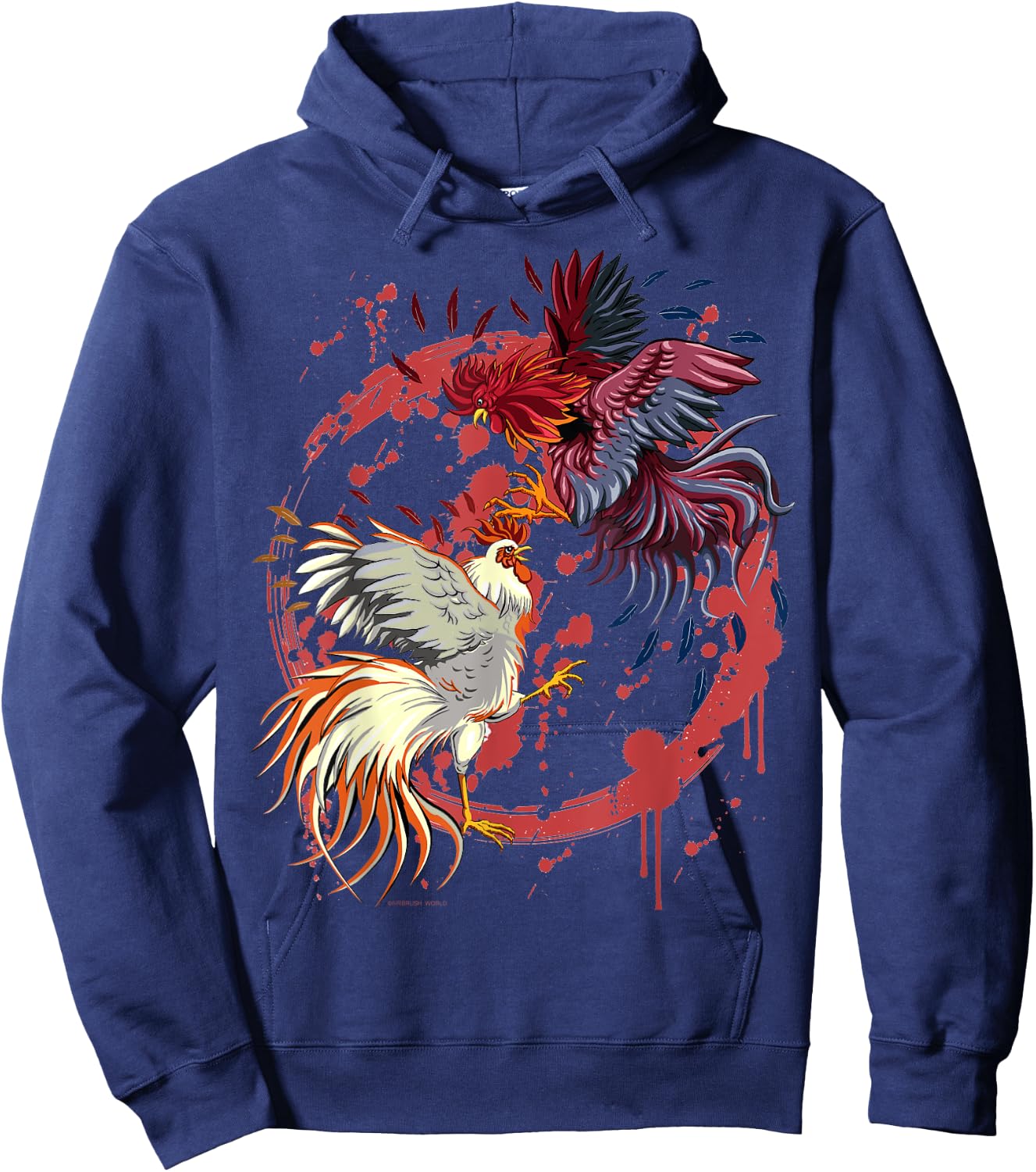 Rooster Cock Fight Chicken Novelty Farmer's Gift Hoodie - Hoodie | Navy