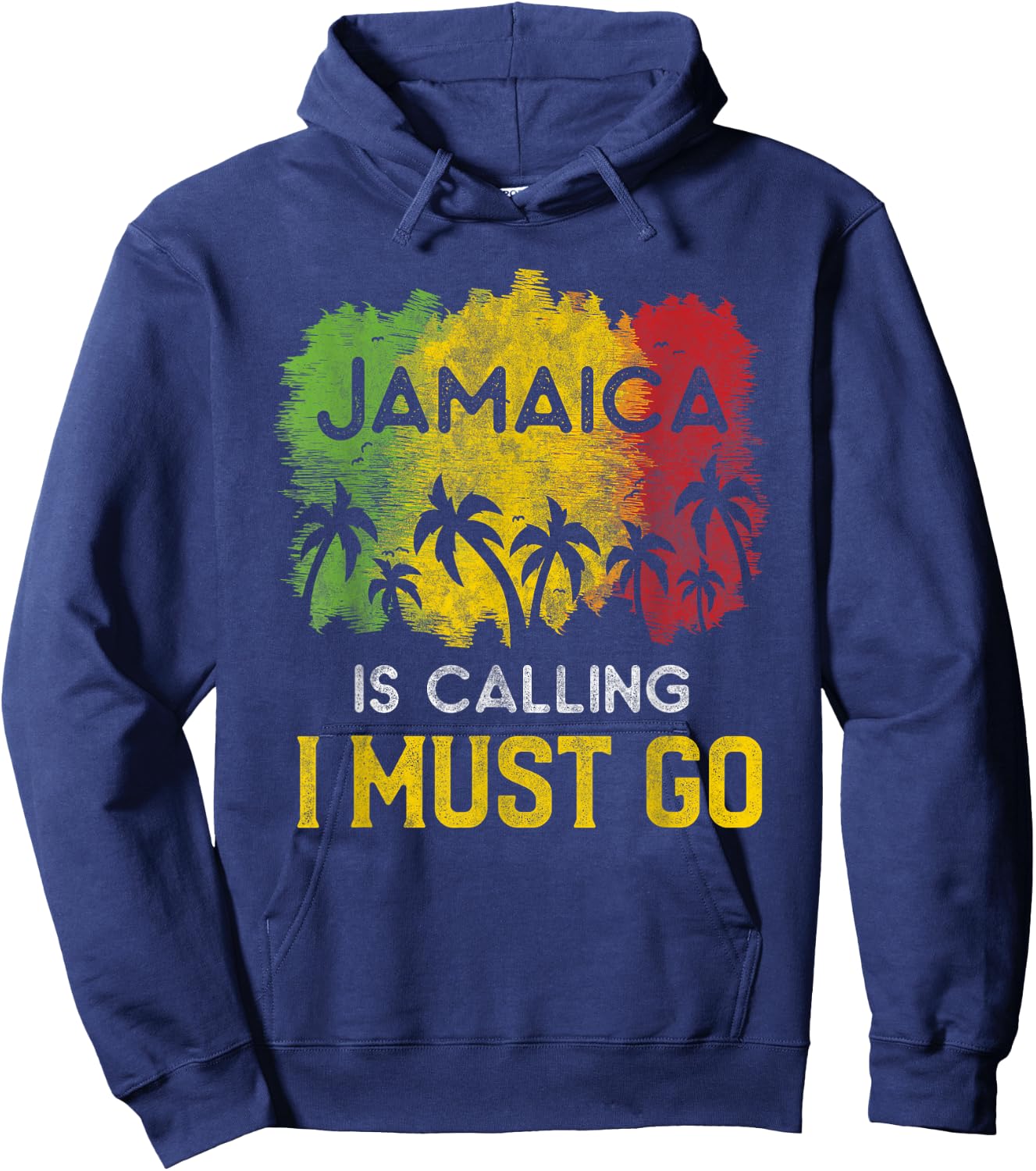 Jamaica Is Calling I Must Go Beach Vacation Sunset Hoodie - Hoodie | Navy