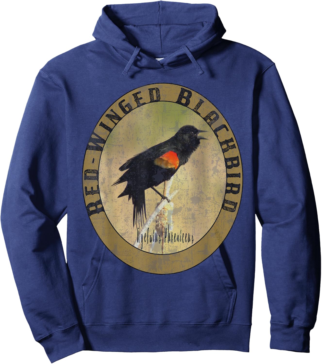 Birdwatcher Birder Nature Lover Gift Red Winged Blackbird Hoodie - Hoodie | Navy