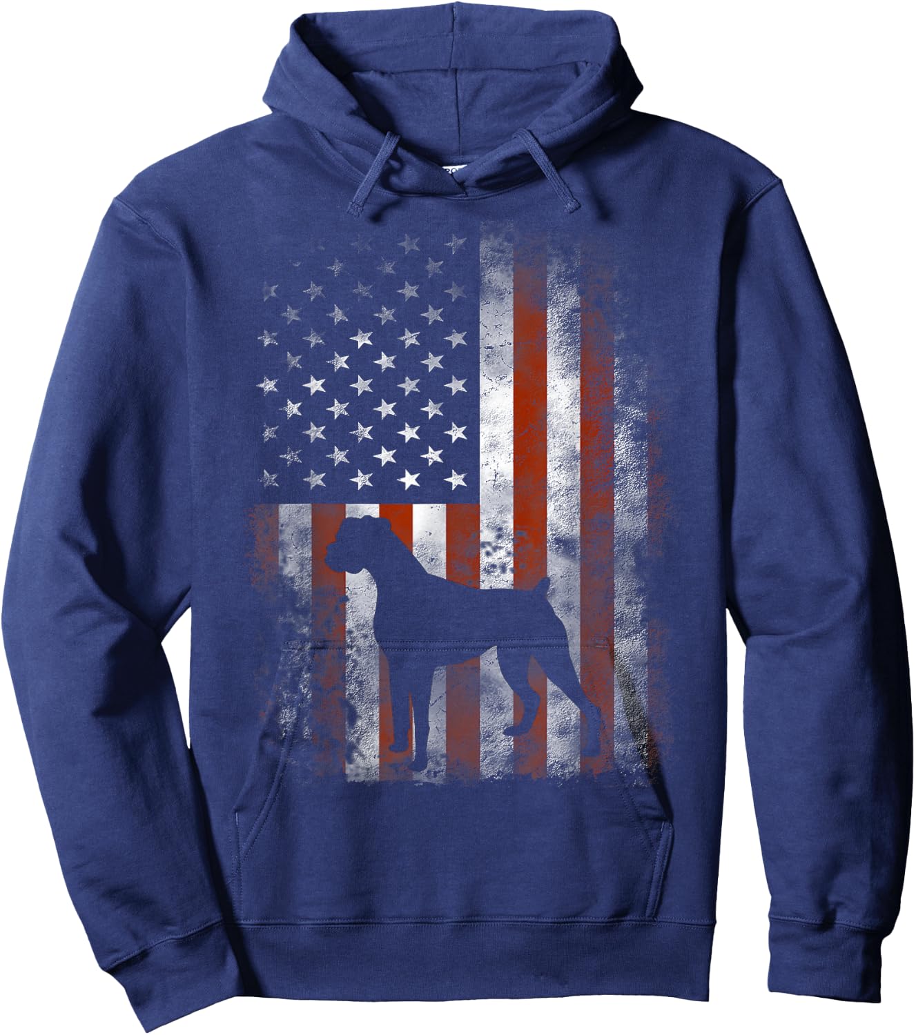 Boxer American Flag Shirt USA 4th of July Dog Gifts Hoodie - Hoodie | Navy
