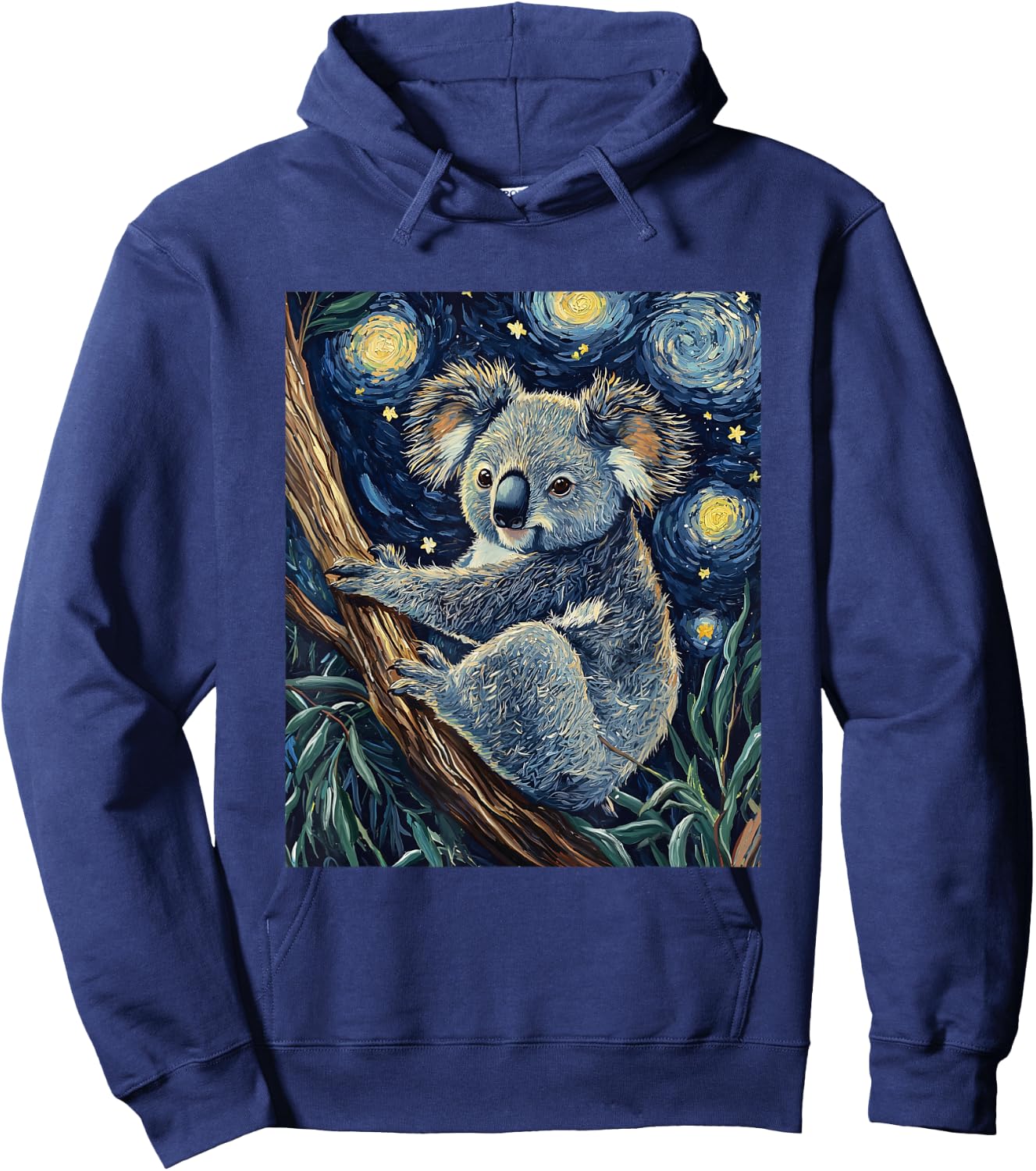 Cute Koala Bear - Van Gogh Style - Starry Night Graphic Hoodie - Hoodie | Navy
