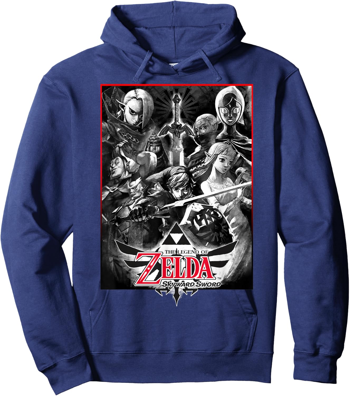 Legend of Zelda Skyward Sword Group Sketch Graphic Hoodie - Hoodie | Navy