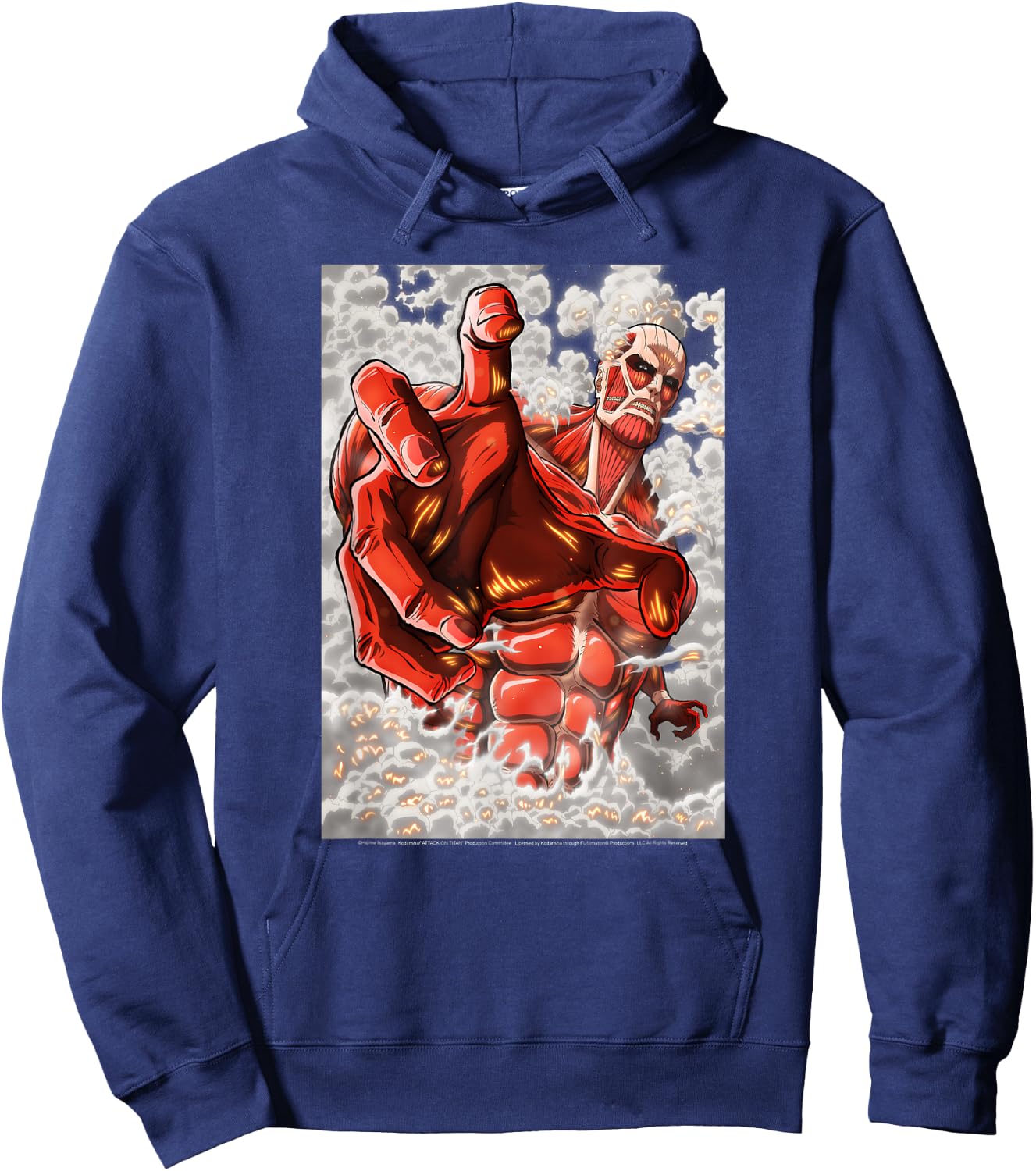 Attack on Titan Season 2 Reaching Colossal Titan Anime Hoodie - Hoodie | Navy