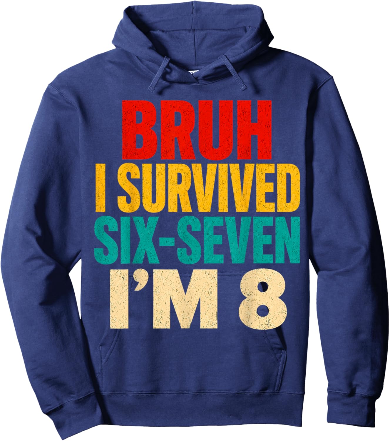 8th Birthday I Survived 6 7 Now I’m 8 Girls Boys Birthday Hoodie - Hoodie | Navy