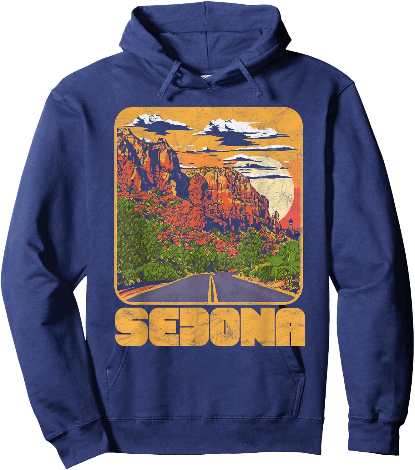 Retro Sedona Arizona Vintage Road Trip Outdoors Graphic Hoodie - Hoodie | Navy