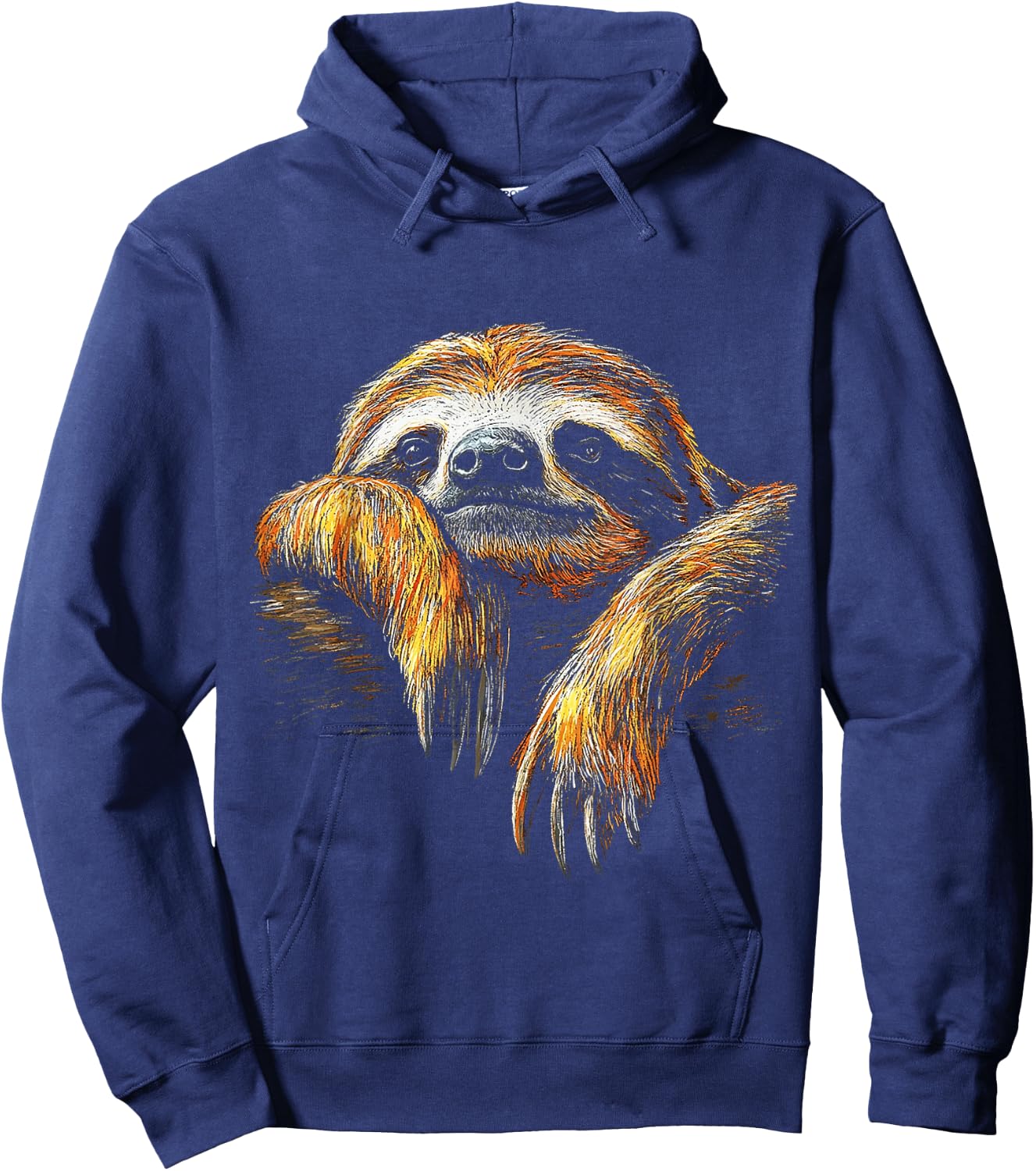 Sloth Animal Motif Drawing Artwork Sloth Hoodie - Hoodie | Navy