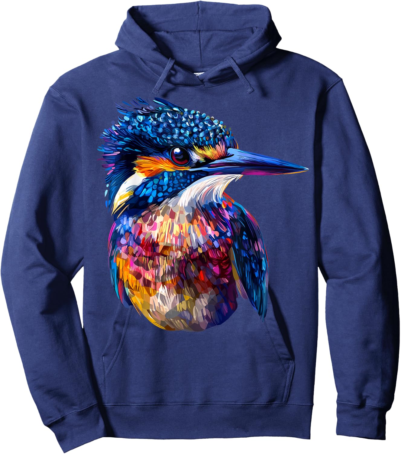 Colorful Belted Kingfisher Bird Animal Lover Men Women Black Hoodie - Hoodie | Navy