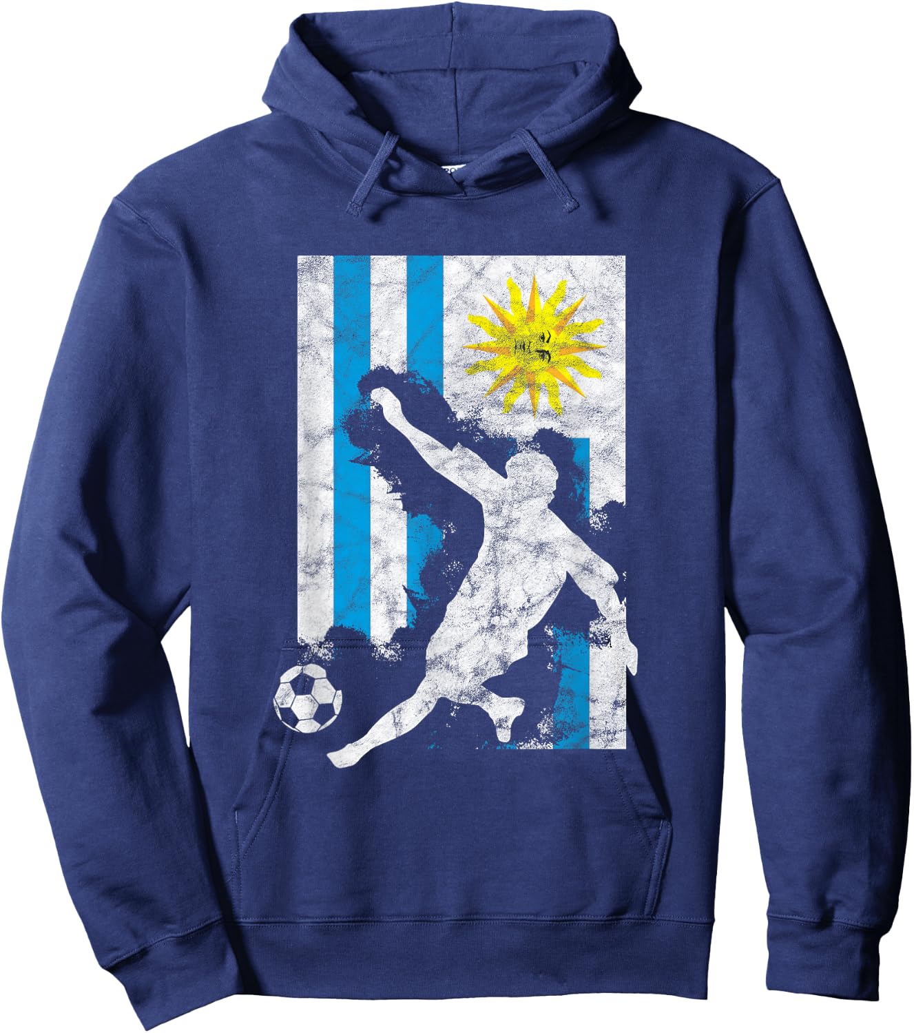Uruguay Flag Soccer Player Team Hoodie - Hoodie | Navy