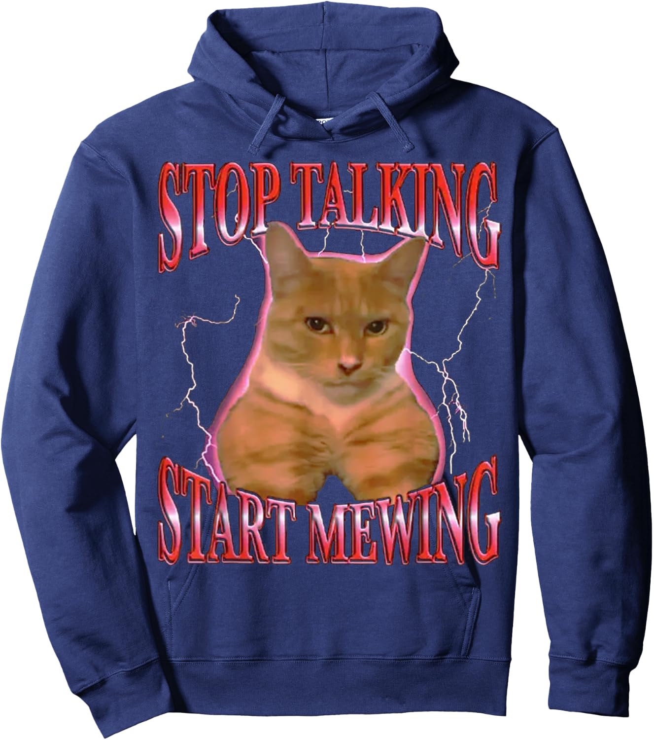 Stop Talking Start Mewing FUNNY Hoodie - Hoodie | Navy