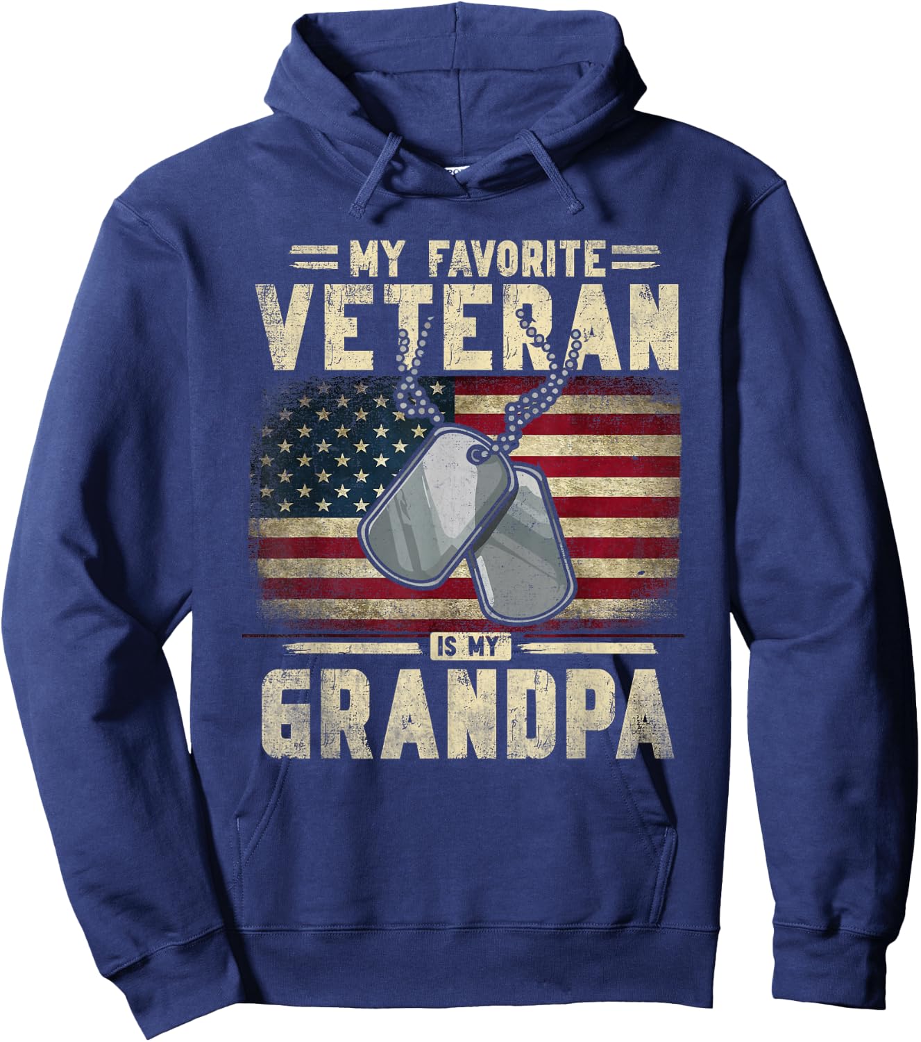Father's Day Veteran Day My Favorite Veteran is My Grandpa Hoodie - Hoodie | Navy
