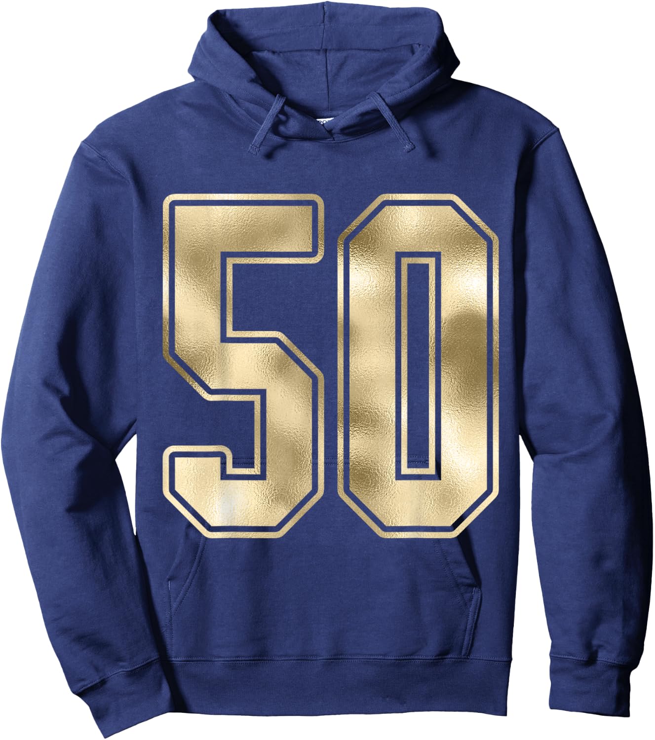 #50 Outline Number 50 Sports Fan Jersey Style Hoodie - Hoodie | Navy