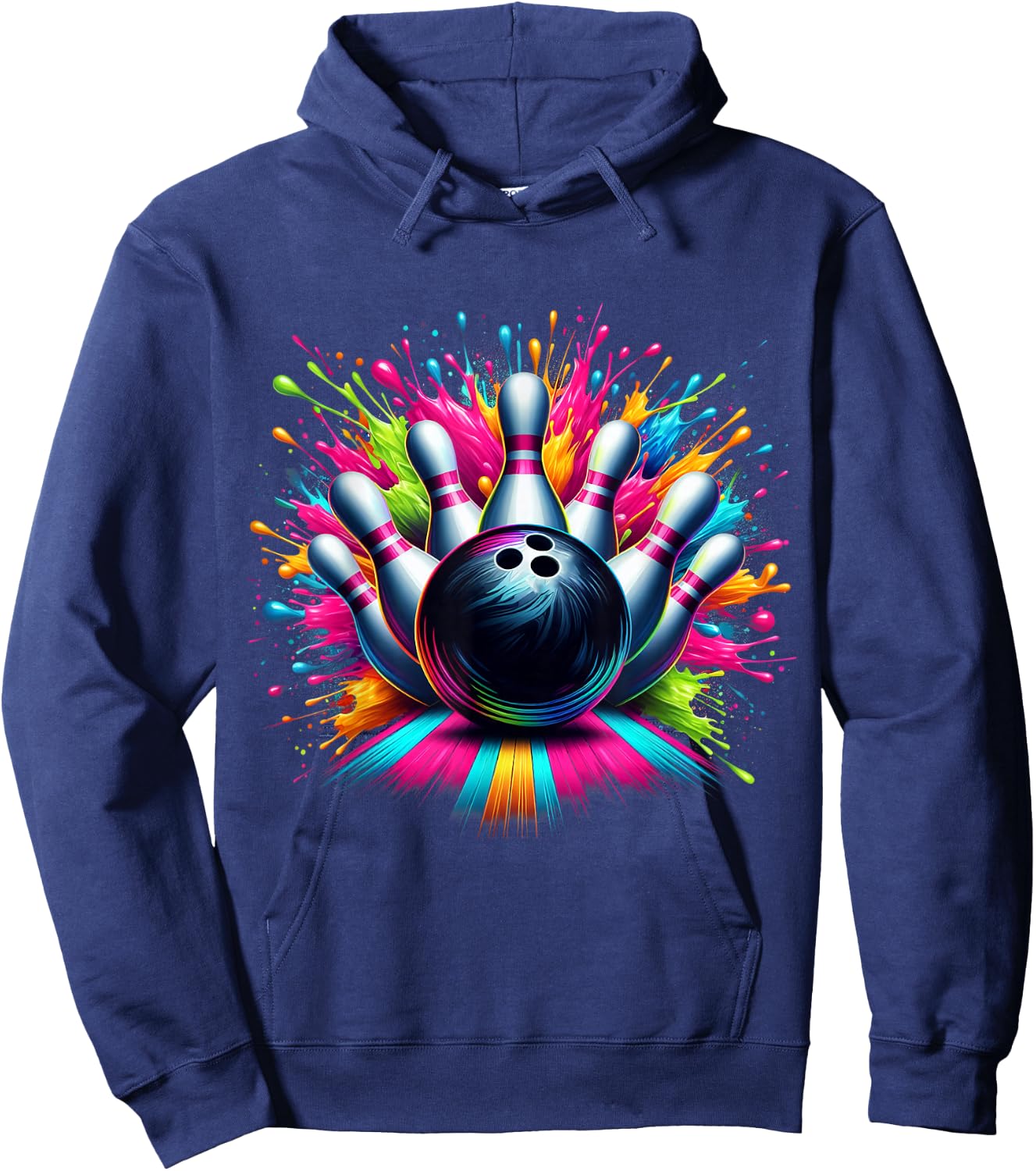 Colorful Bowling Game Day Bowling Cute Vibrant Color Hoodie - Hoodie | Navy