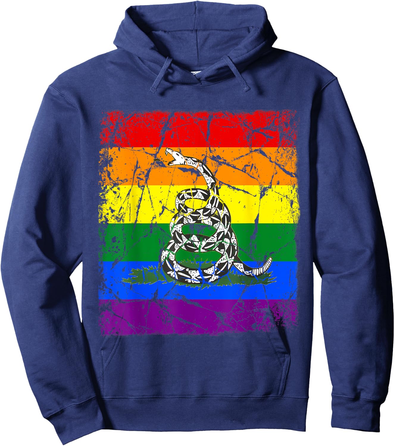 Gay Pride Gun Owner Don't Tread On Me Hoodie - Hoodie | Navy