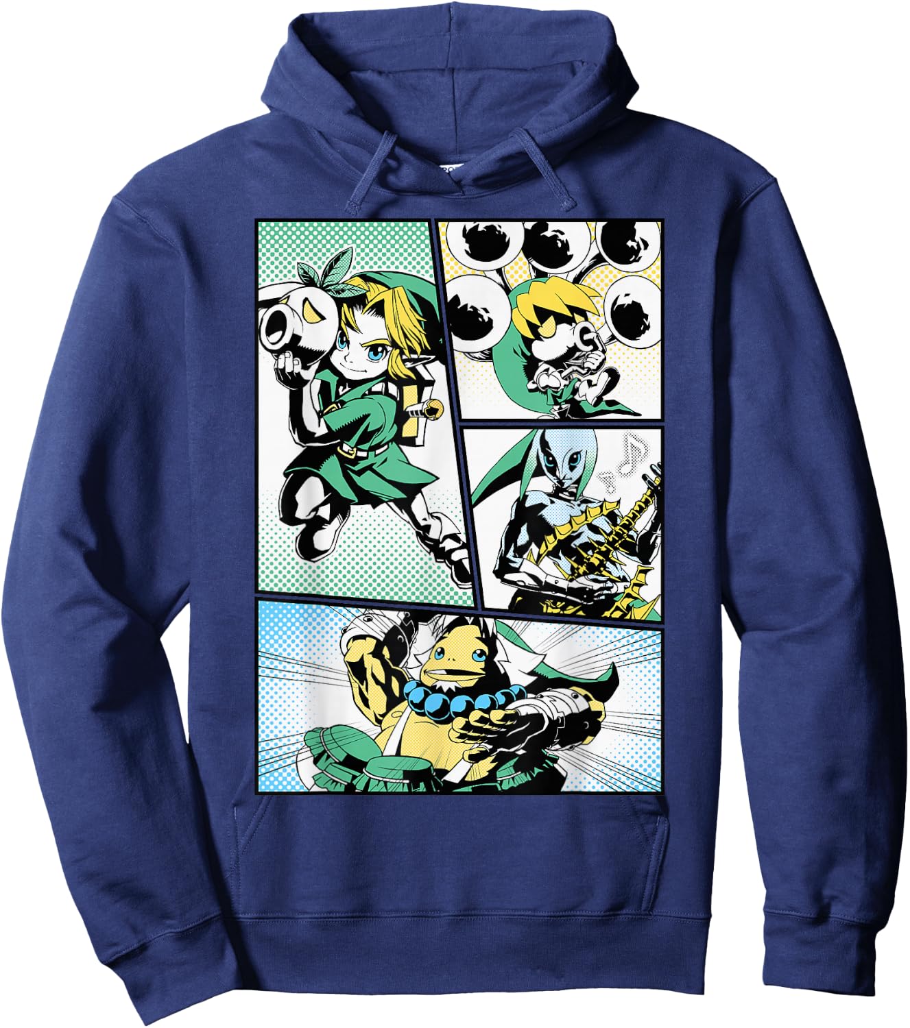 Nintendo Zelda Link Manga Comic Panels Graphic Hoodie - Hoodie | Navy