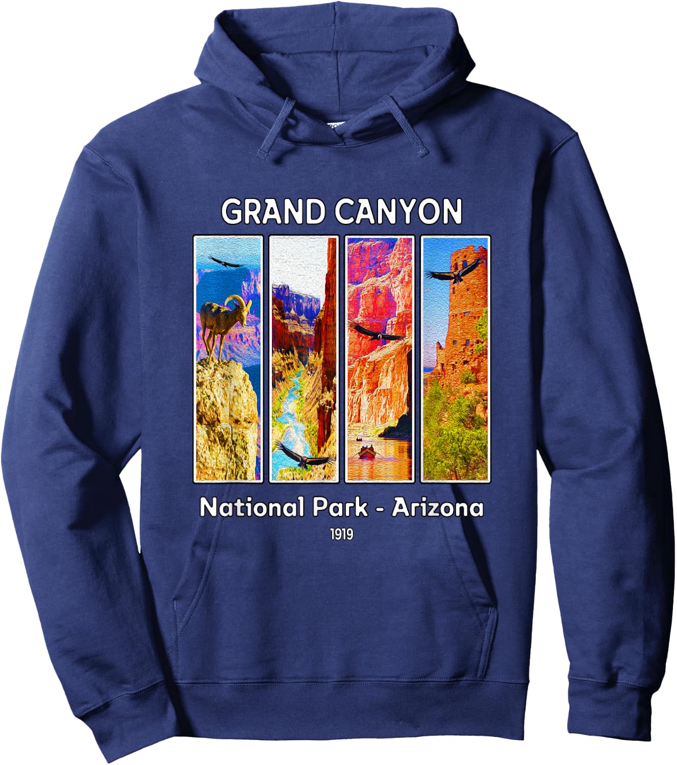 Grand Canyon National Park Arizona California Condors Hoodie - Hoodie | Navy