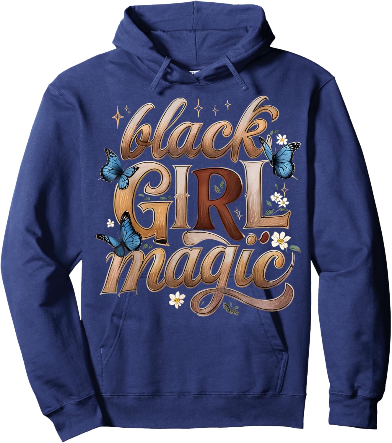 Black History Month Gift Ideas Apparel Co. H.UNiCR Black Girl Magic Melanin Black Women Hoodie - Hoodie | Navy