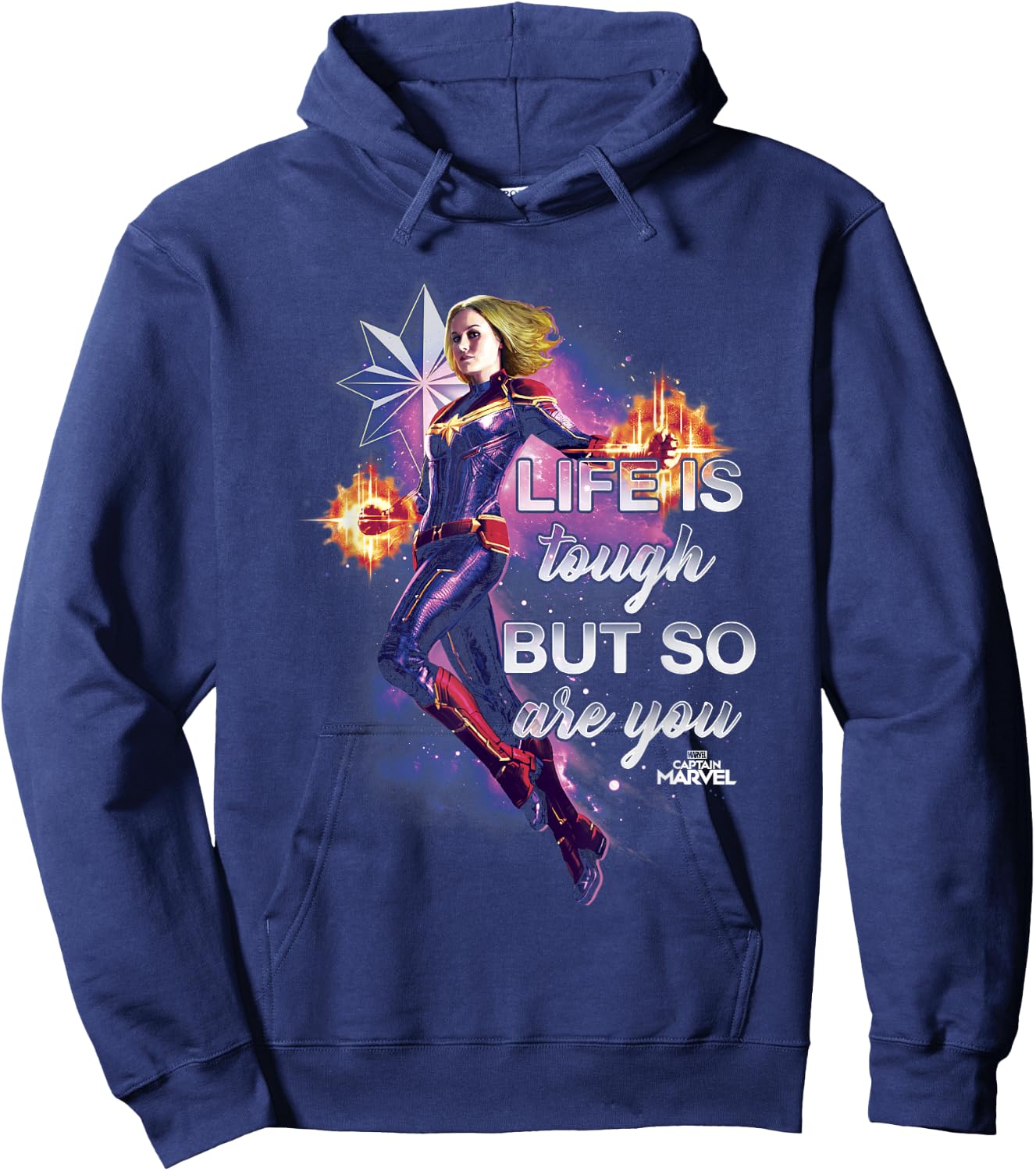 Captain Marvel Inspirational Quote Flight Graphic Hoodie - Hoodie | Navy