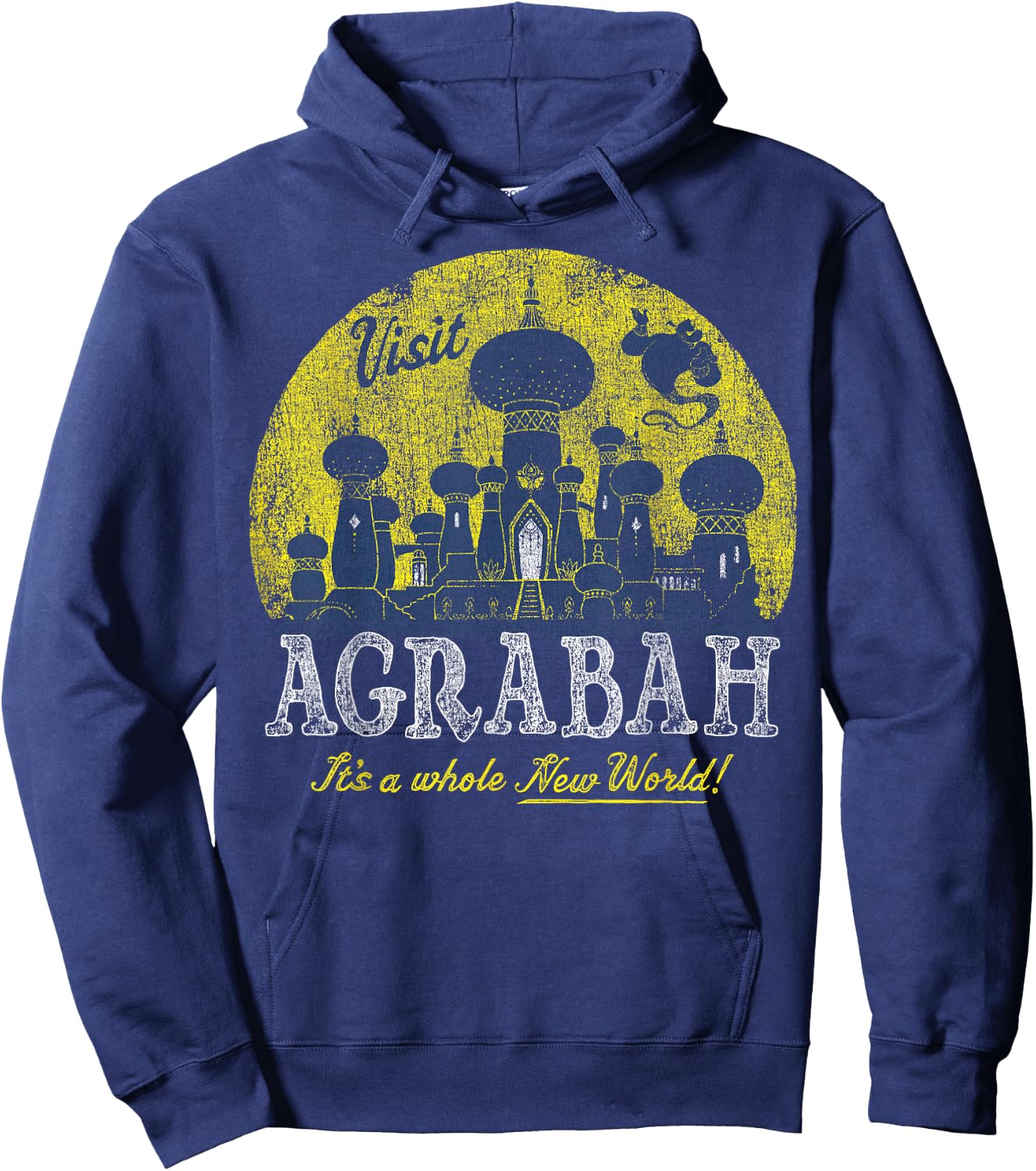 Disney Aladdin Genie Visit Agrabah Palace Vintage Hoodie - Hoodie | Navy