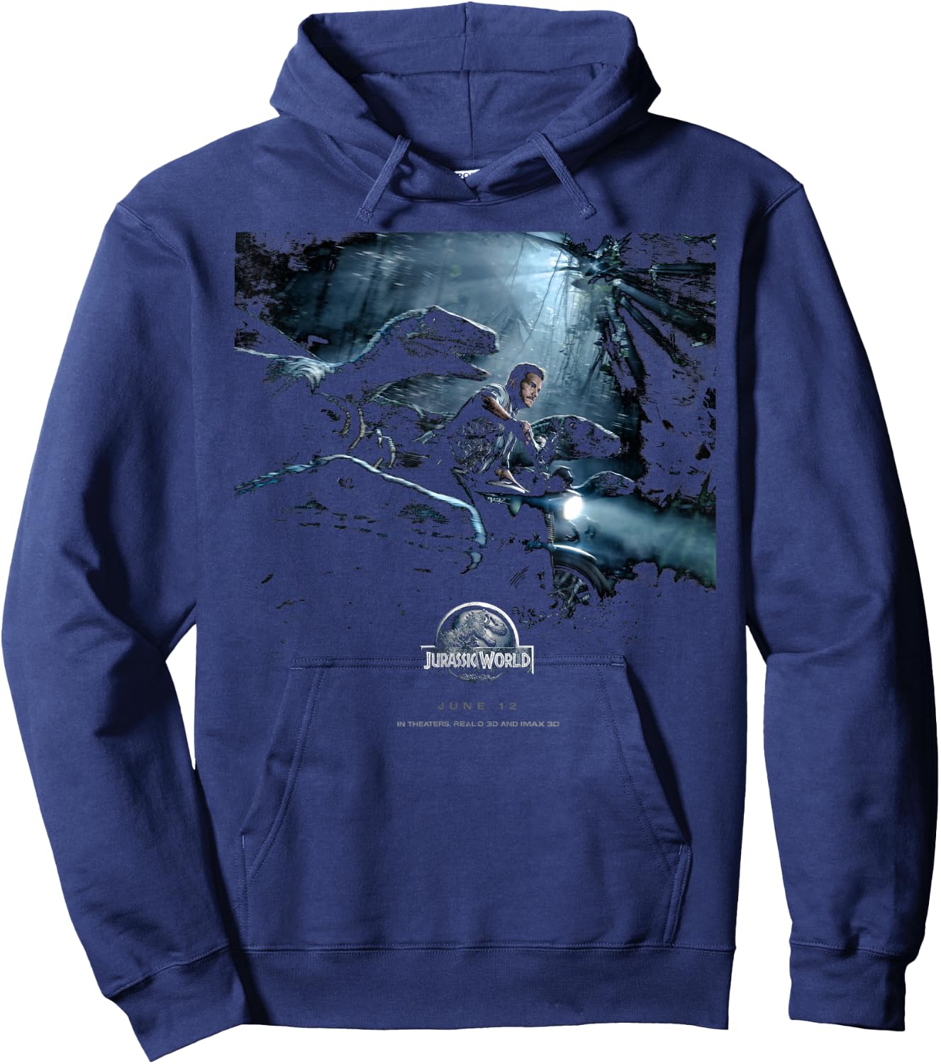 Jurassic World Owen Raptors Poster Hoodie - Hoodie | Navy