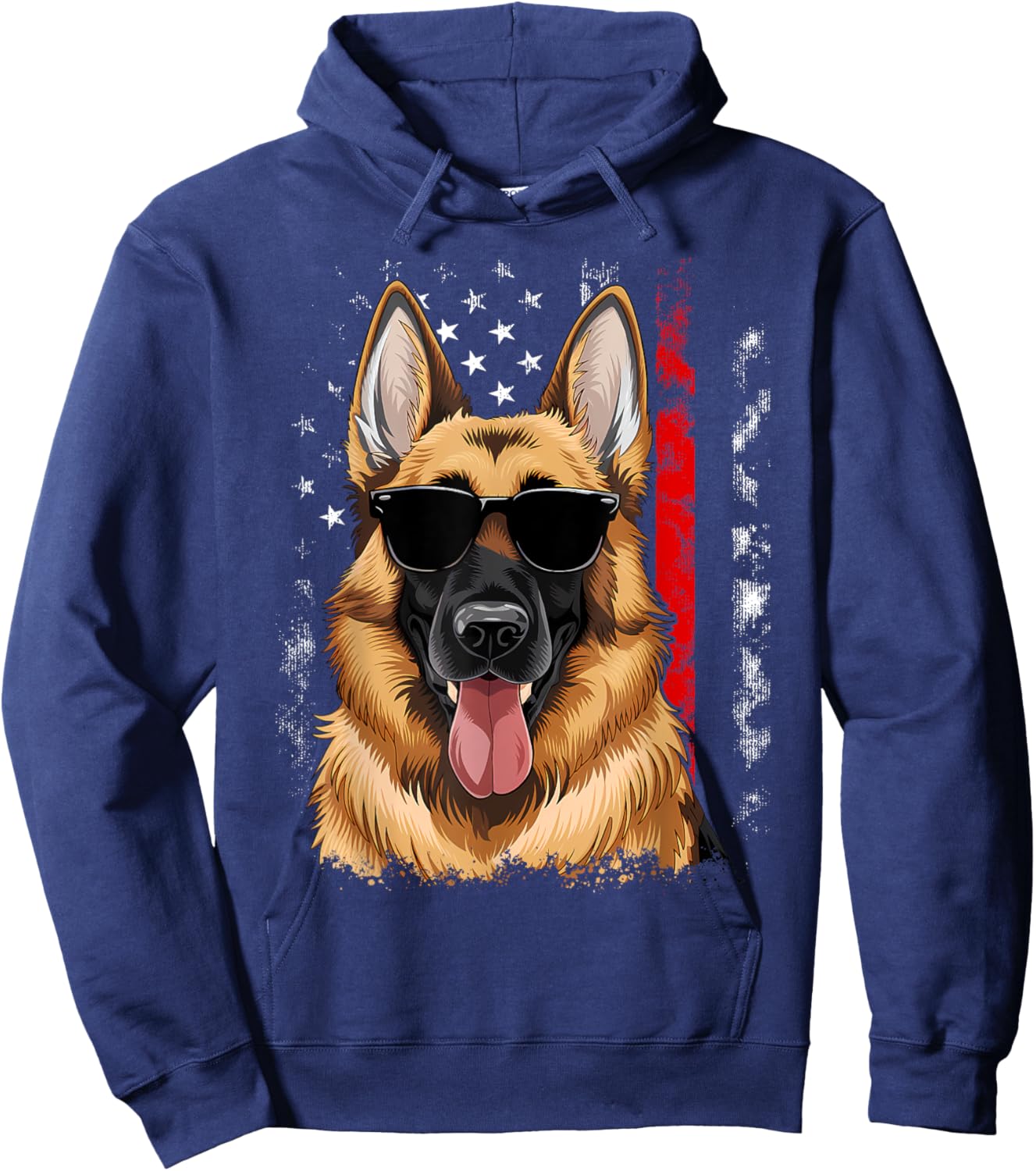Patriotic German Shepherd K9 Unit Thin Blue Line Police Hoodie - Hoodie | Navy