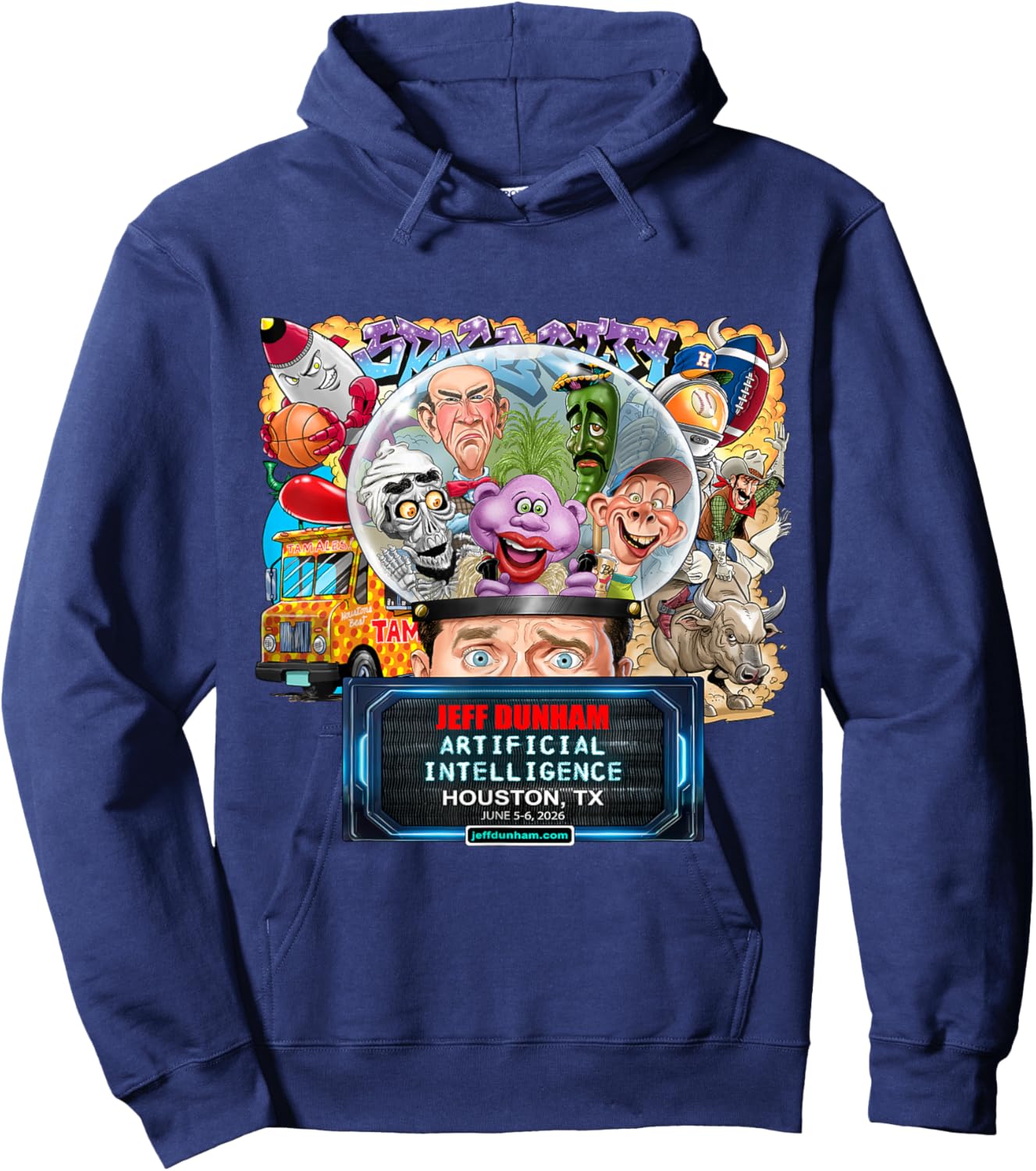 Jeff Dunham Houston, TX (2026) Hoodie - Hoodie | Navy