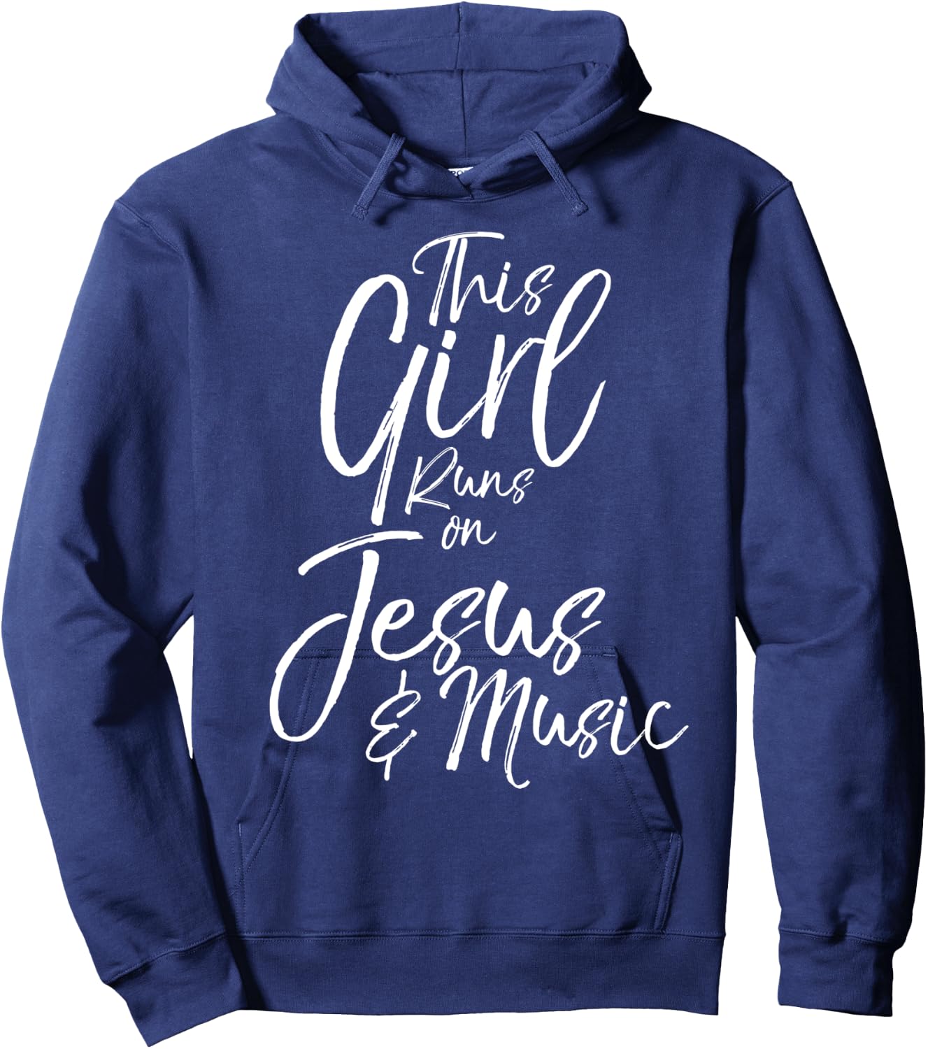 Christian Musician Gift This Girl Runs on Jesus & Music Hoodie - Hoodie | Navy