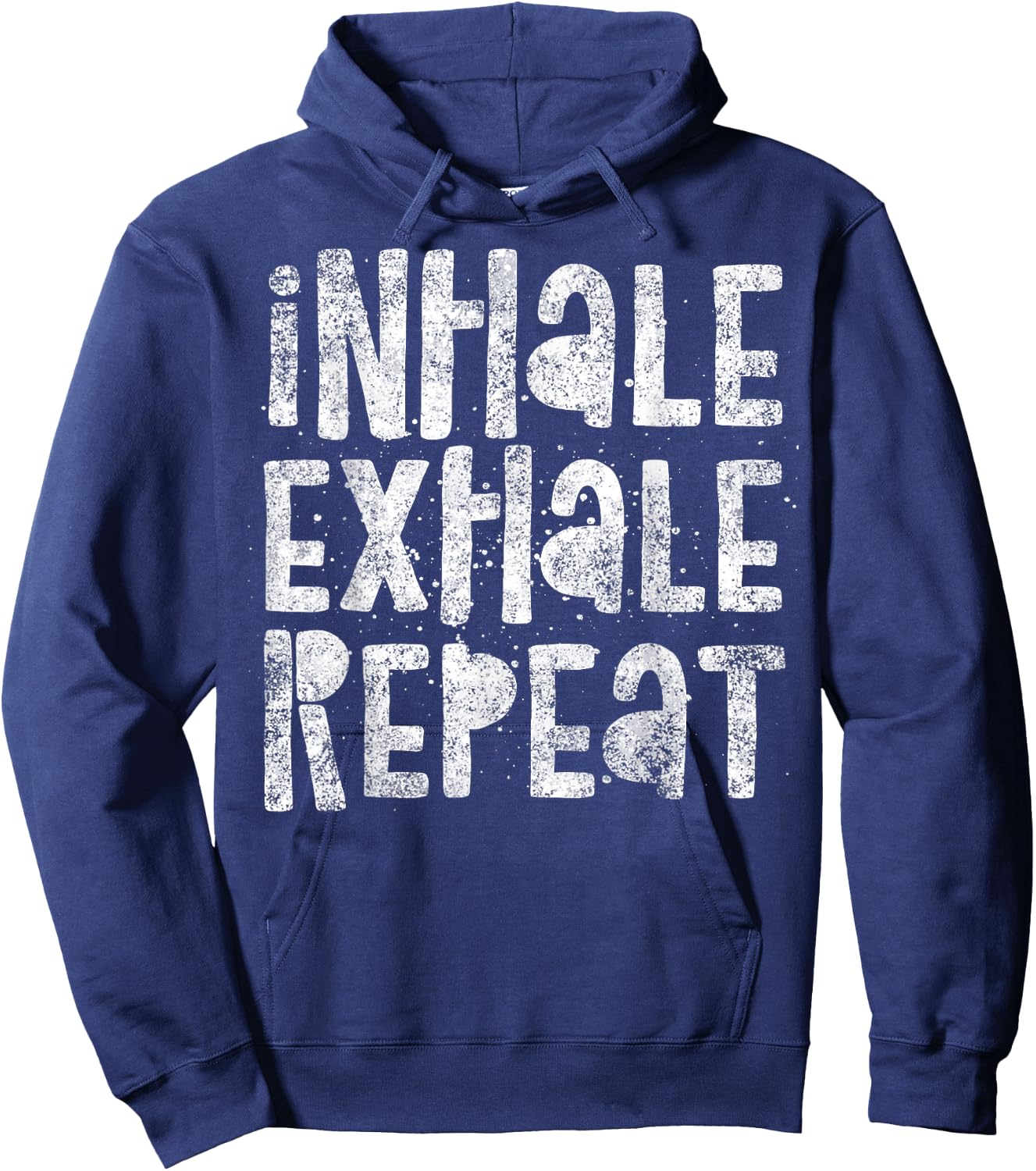 Inhale, Exhale, Repeat, Breath Exercise Calming Yoga Quote Hoodie - Hoodie | Navy