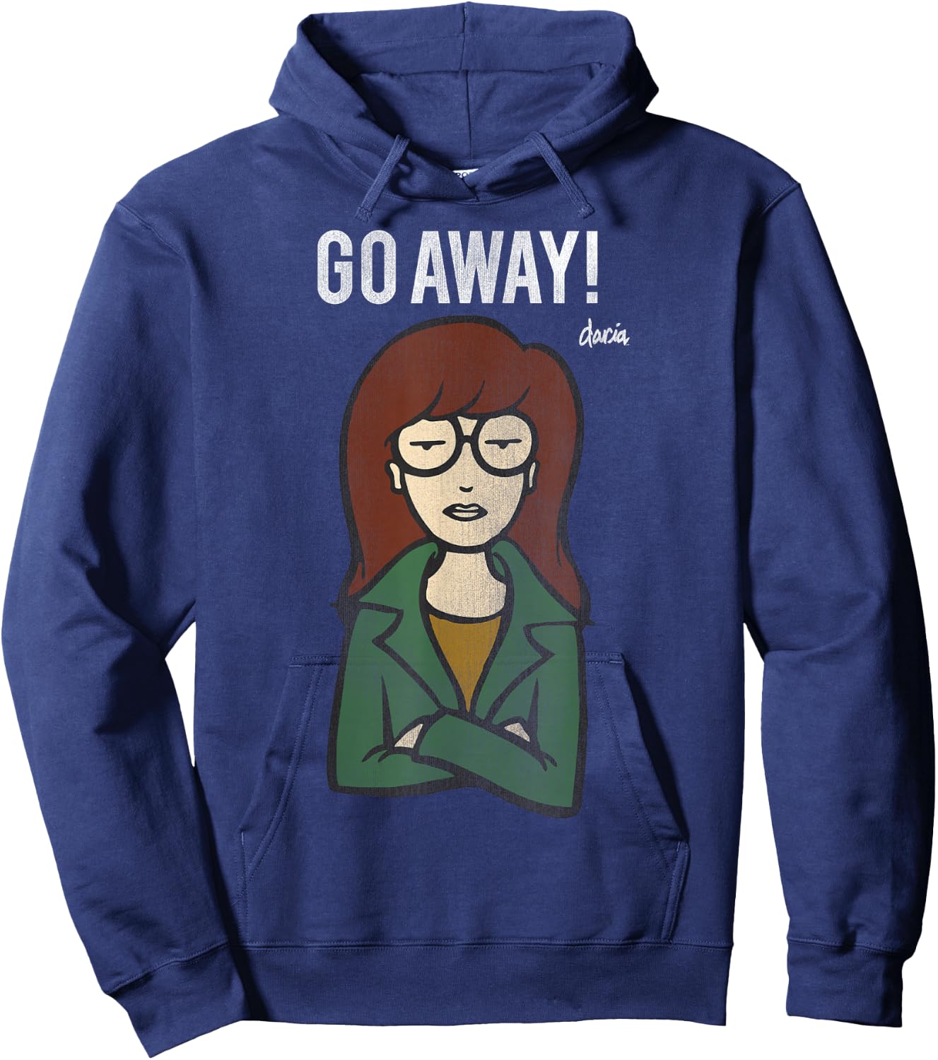 Daria Go Away Arms Crossed Attitude Hoodie - Hoodie | Navy