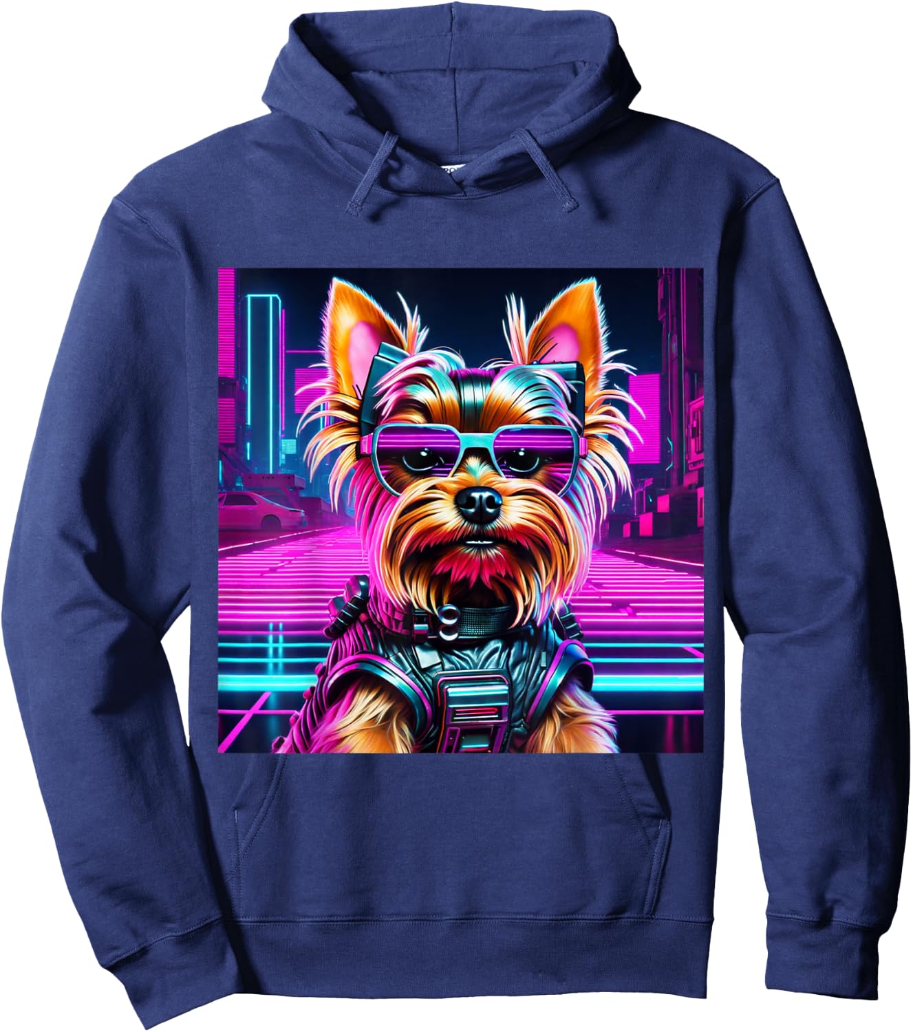 Neo Pup | Futuristic Dog Design for Pet Lovers Men Women Kids Hoodie - Hoodie | Navy
