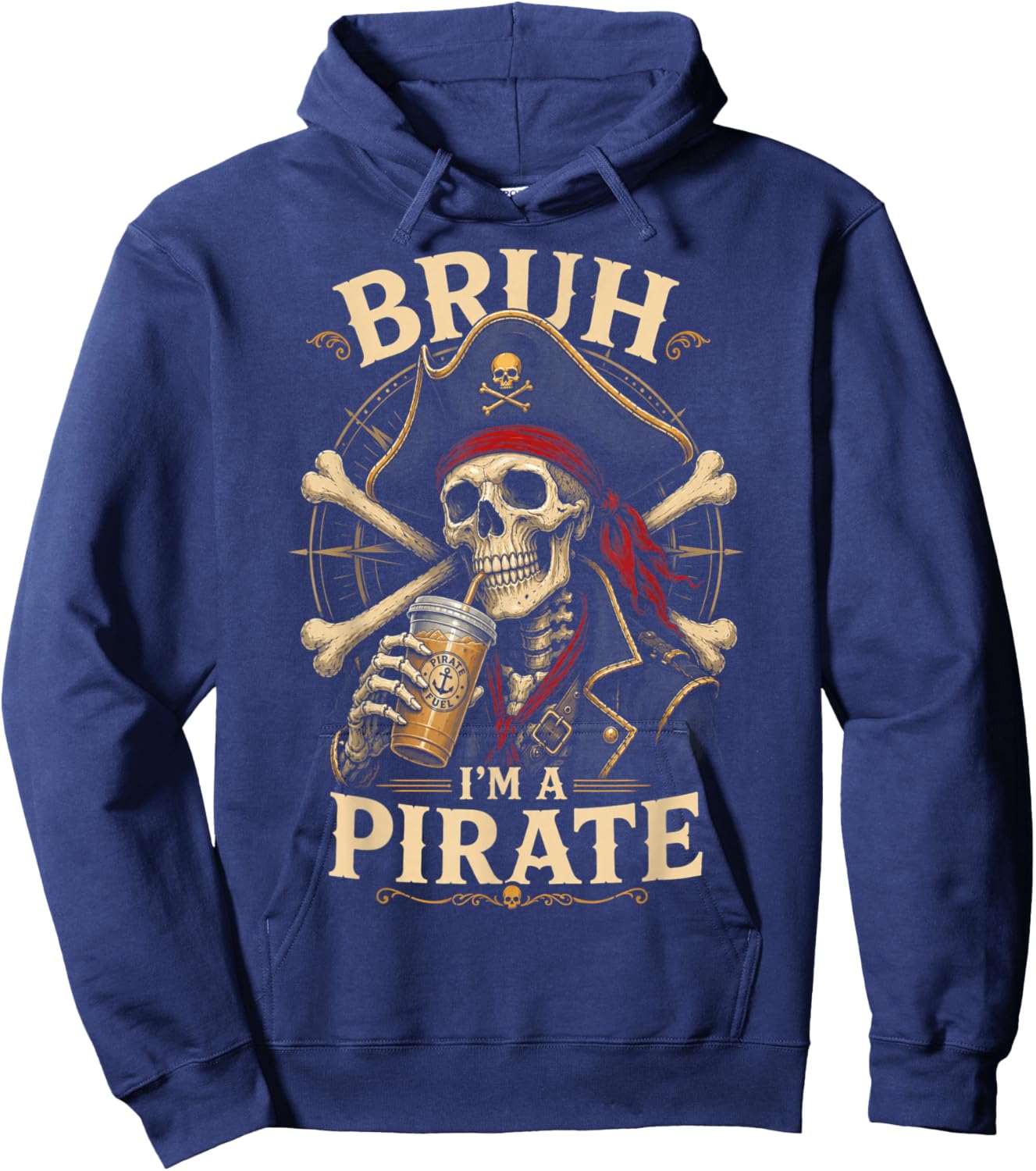 I'm a Pirate Lazy Pirate Skull Costume Halloween Hoodie - Hoodie | Navy