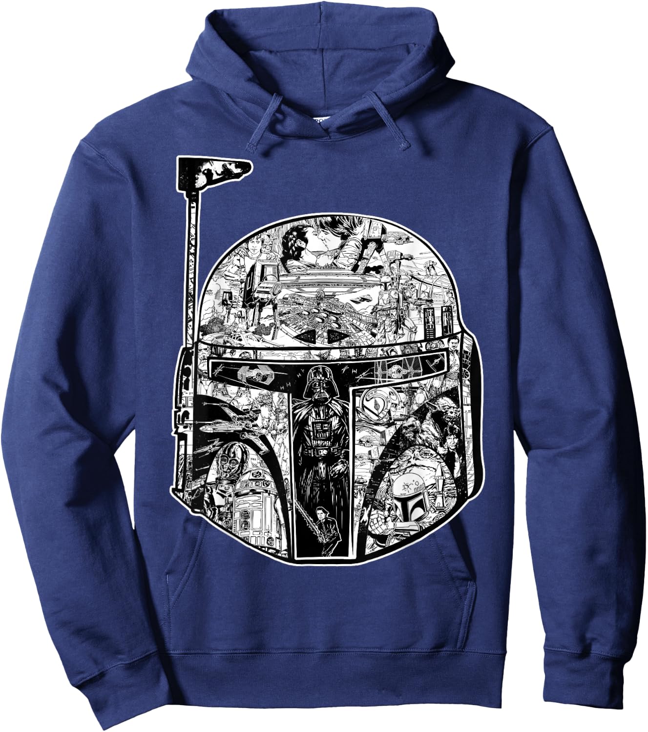 Star Wars Boba Fett Helmet Storyline Graphic Hoodie - Hoodie | Navy