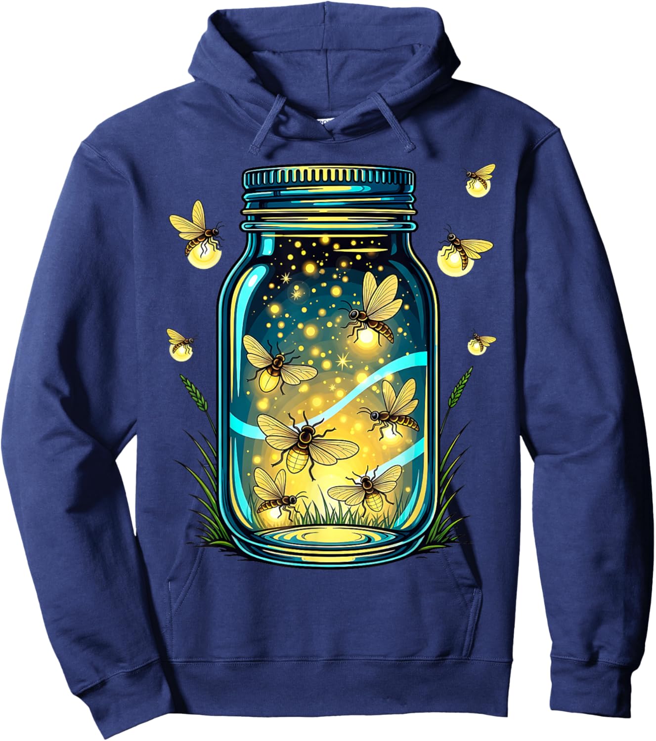 Glowing Fireflies in Jar Hoodie - Hoodie | Navy