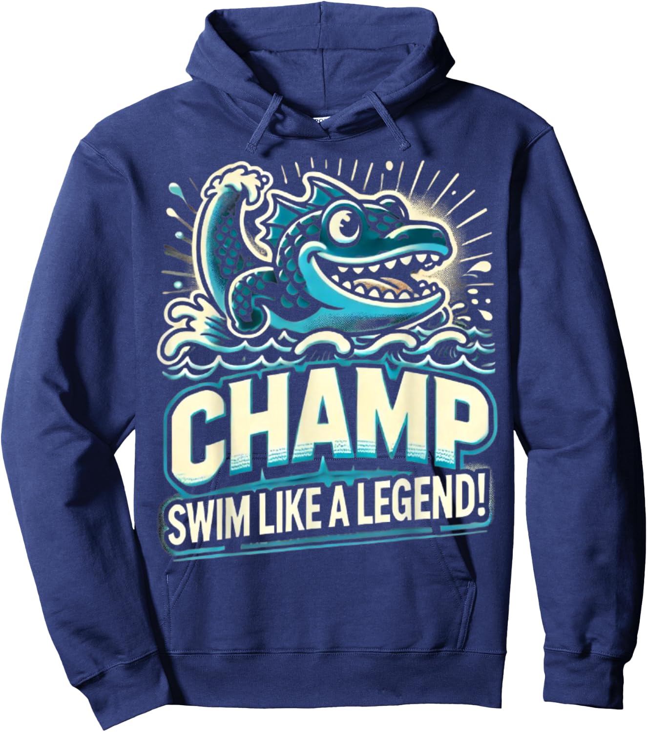 Lake Champlain design lake monster and Champlain monster Hoodie - Hoodie | Navy