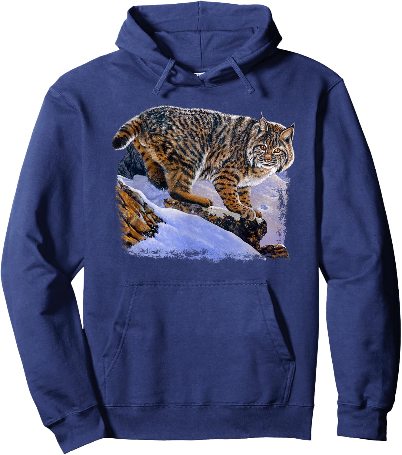 Wildlife Bobcat Orange Bobcat Women Kids Hoodie - Hoodie | Navy