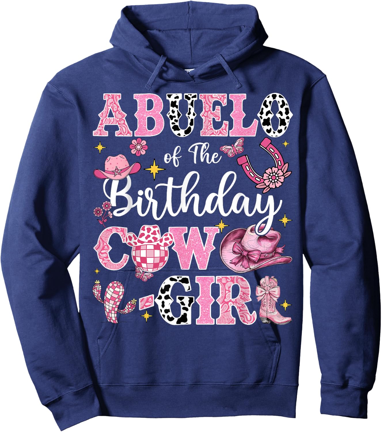 Abuelo Of The Birthday Cow-Girl Rodeo Abuelo Bday Party Hoodie - Hoodie | Navy