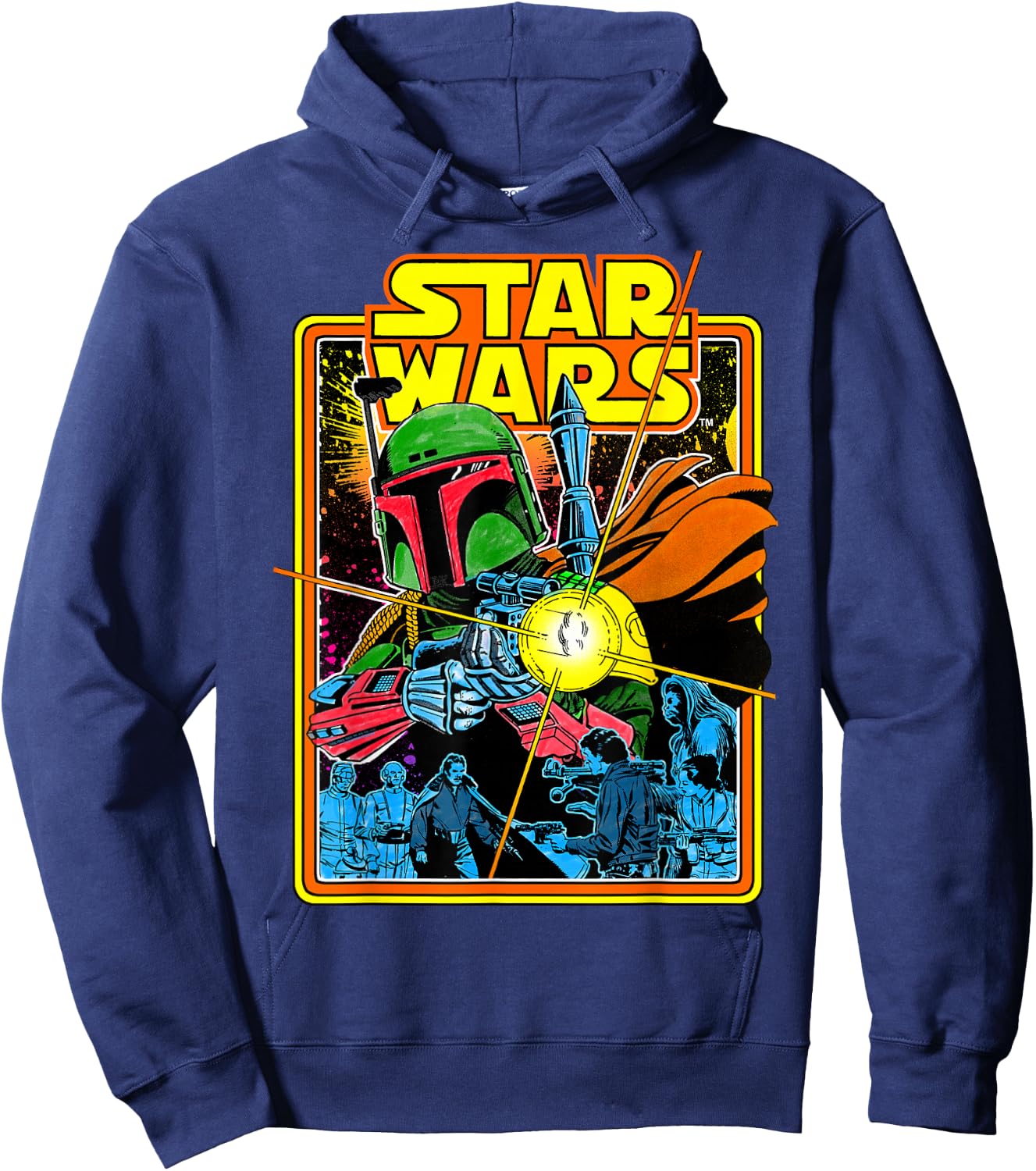 Star Wars Boba Fett Bounty Hunter Comic Book Cover Hoodie - Hoodie | Navy