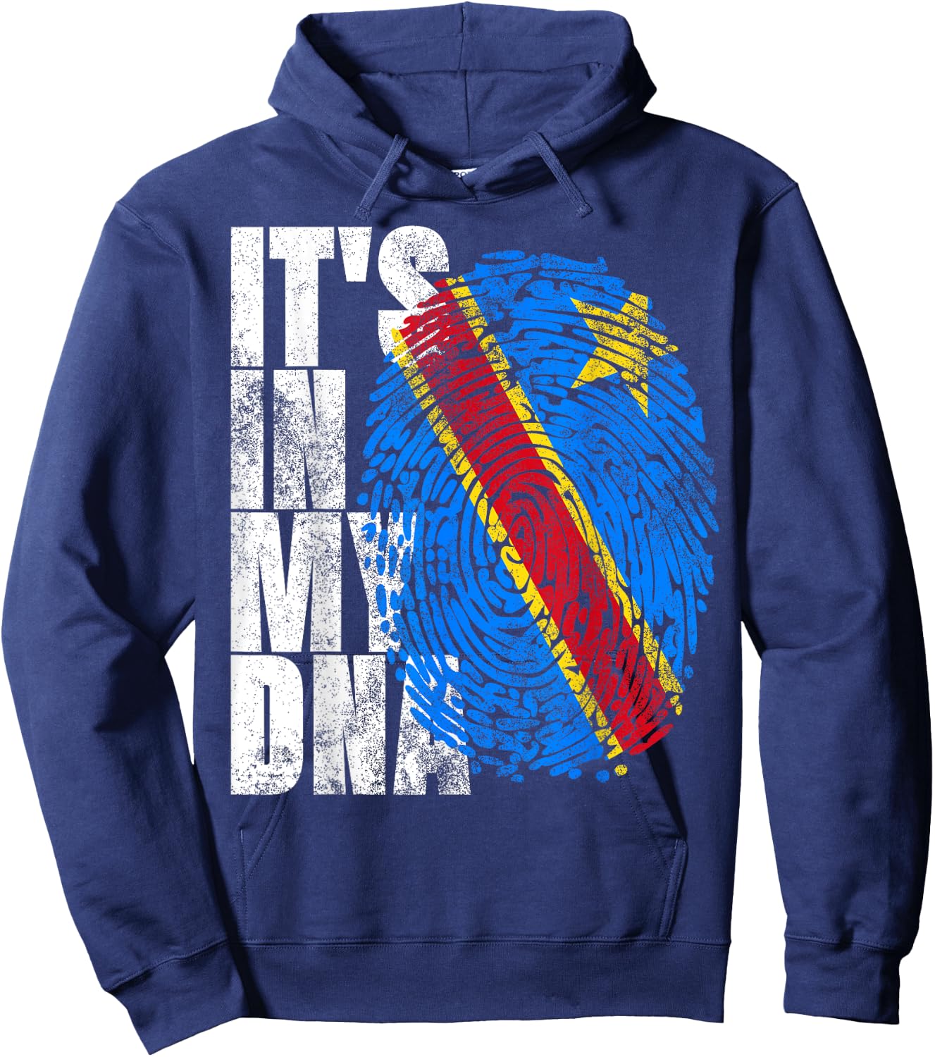 It's In My DNA Congo Vintage African Gifts DR Congo Flag Hoodie - Hoodie | Navy