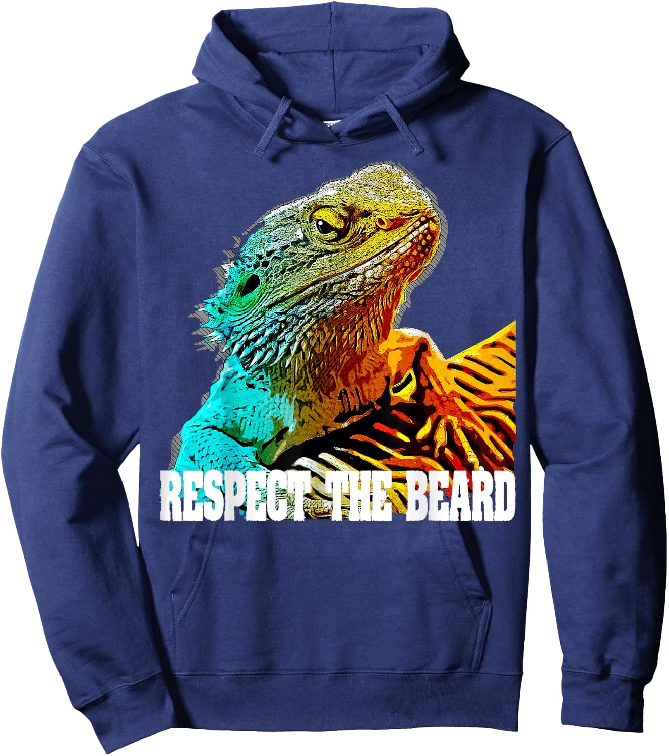 Bearded Dragon Reptile Lizard Lover Shirts Respect The Beard T shirt Funny Bearded Dragon -Adults, Kids Black Short Sleeve Classic Fit Cotton Blend, Polyester Blend Small Hoodie - Hoodie | Navy