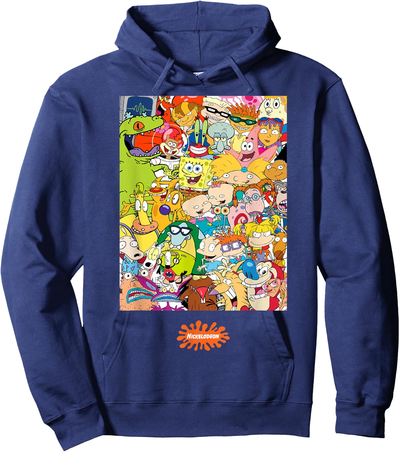 Group Shot Center Square All 90s Characters Hoodie - Hoodie | Navy