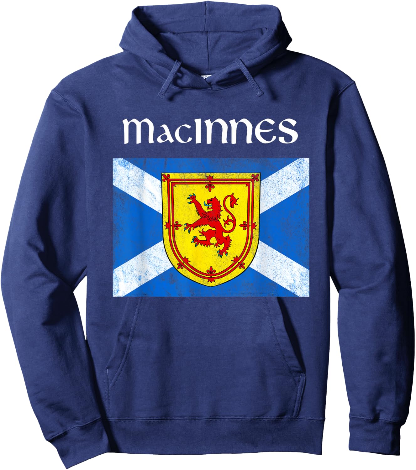 MacInnes Scottish Clan Family Name Scotland Flag Hoodie - Hoodie | Navy